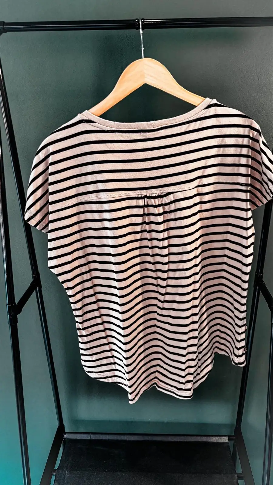 OBR Denim Striped Short Sleeve Top