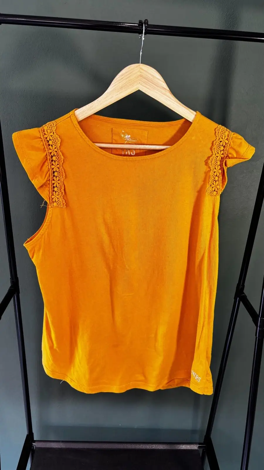 Mr Price Mustard Yellow Lace Detail Sleeveless Top