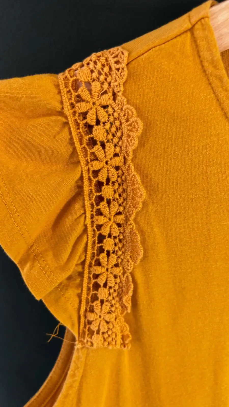 Mr Price Mustard Yellow Lace Detail Sleeveless Top