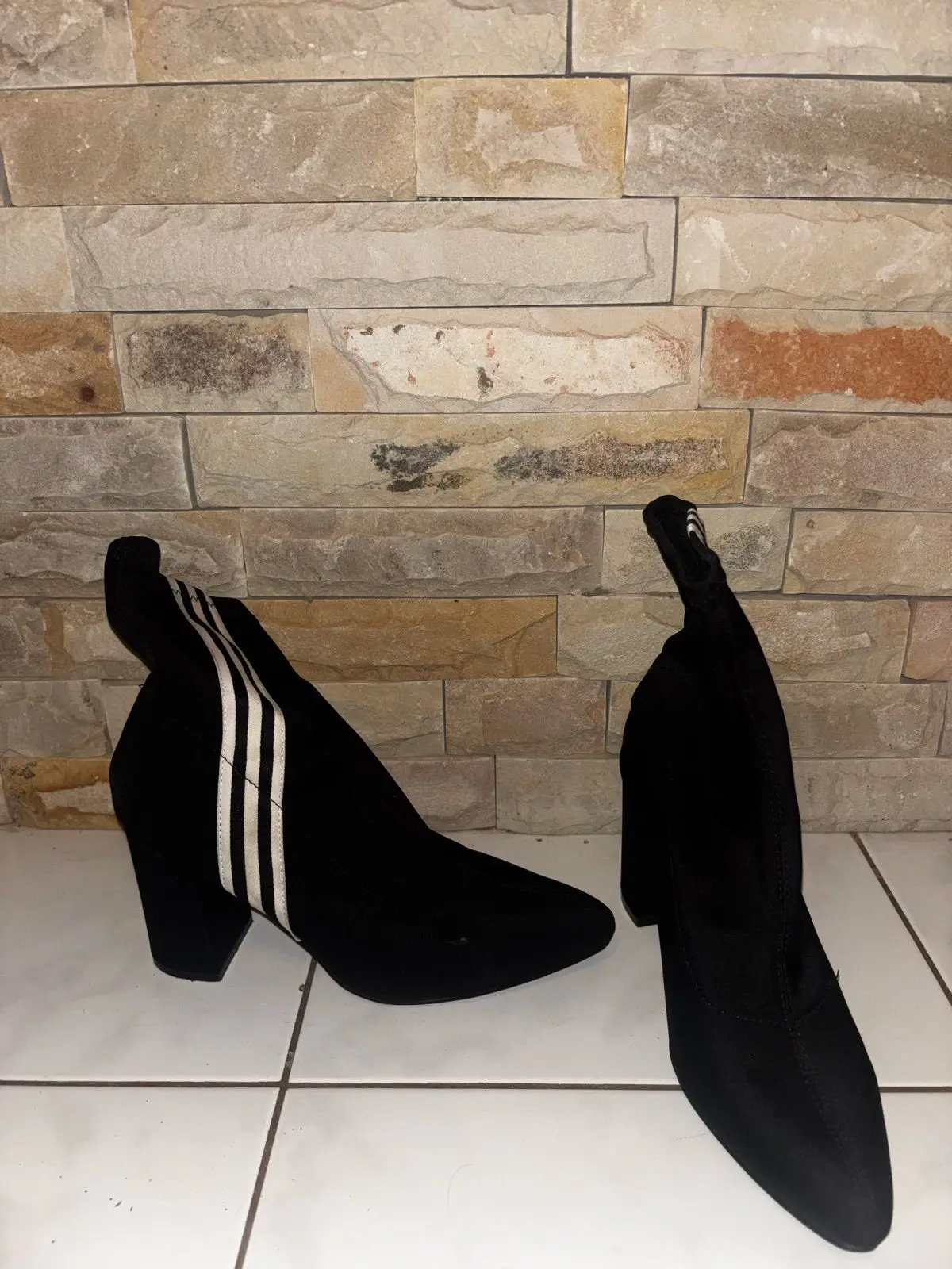 Rage Black High Heeled Sock Boots