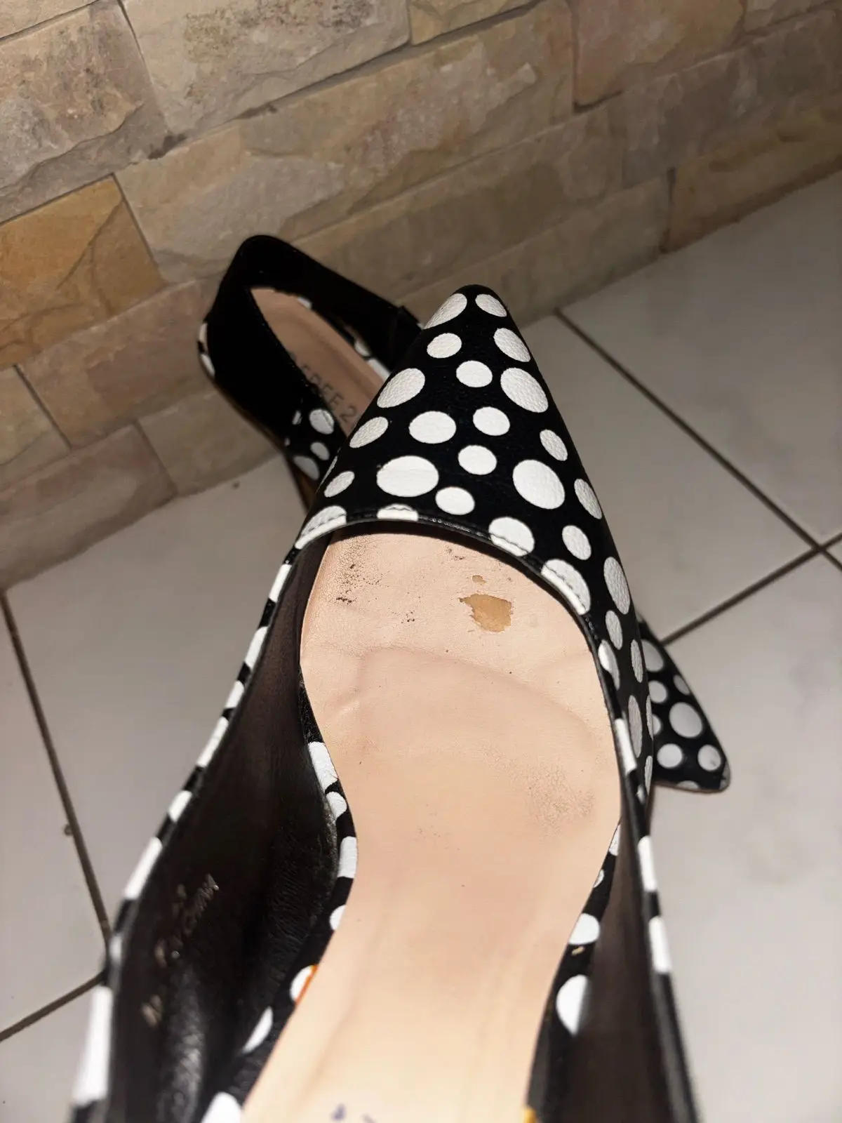 Free 2bu Polka Dot Slingback Heels