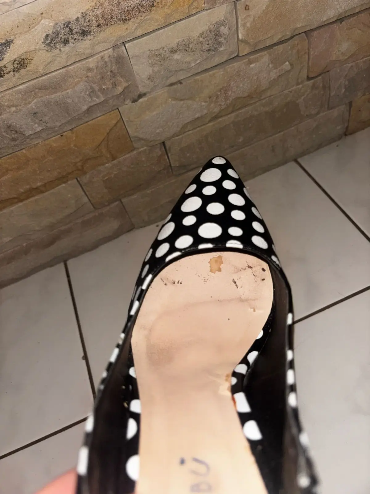 Free 2bu Polka Dot Slingback Heels