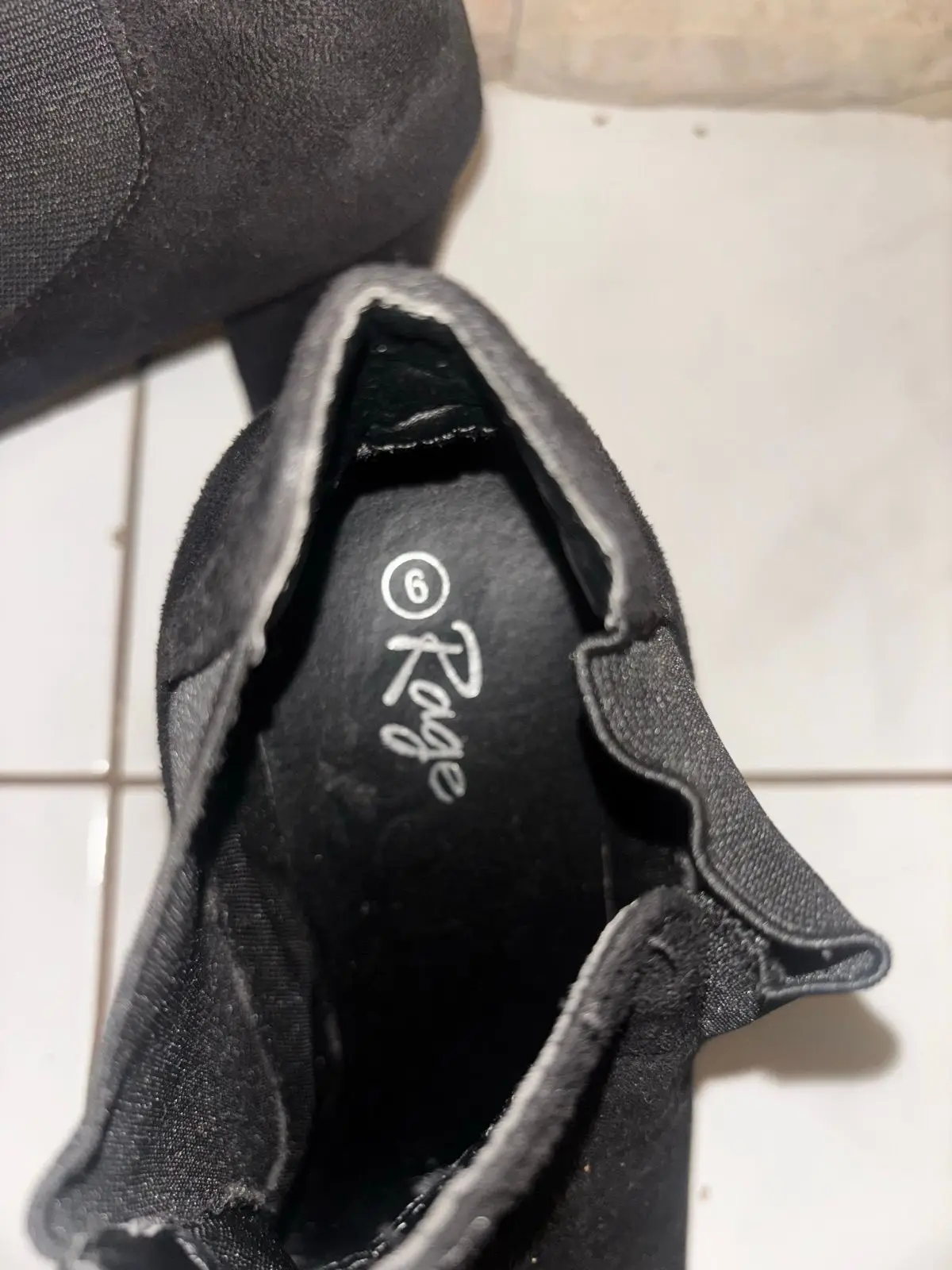 Rage Black Suede Heeled Ankle Boots