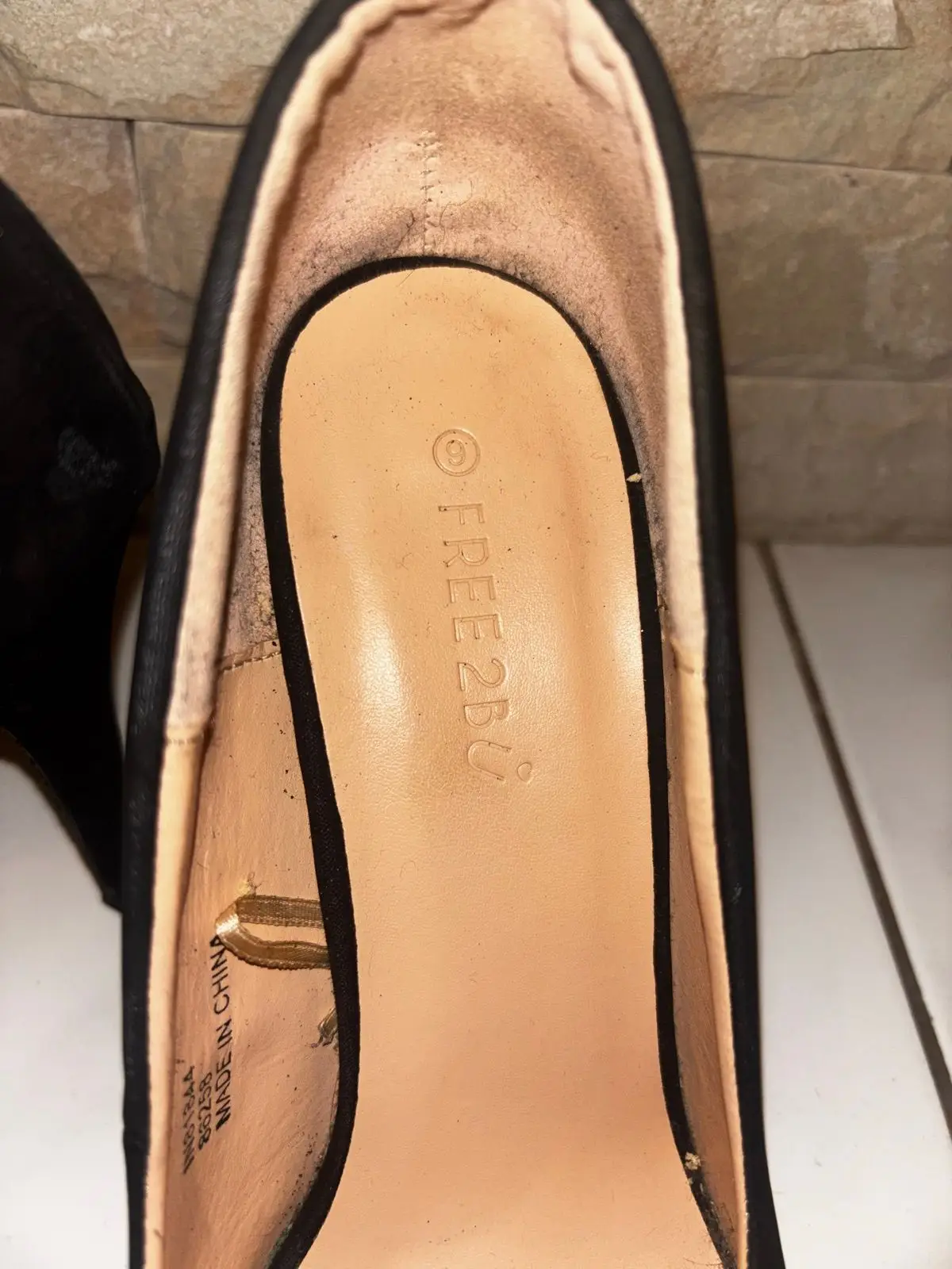 Free 2bu Black Embellished Pointed Heels