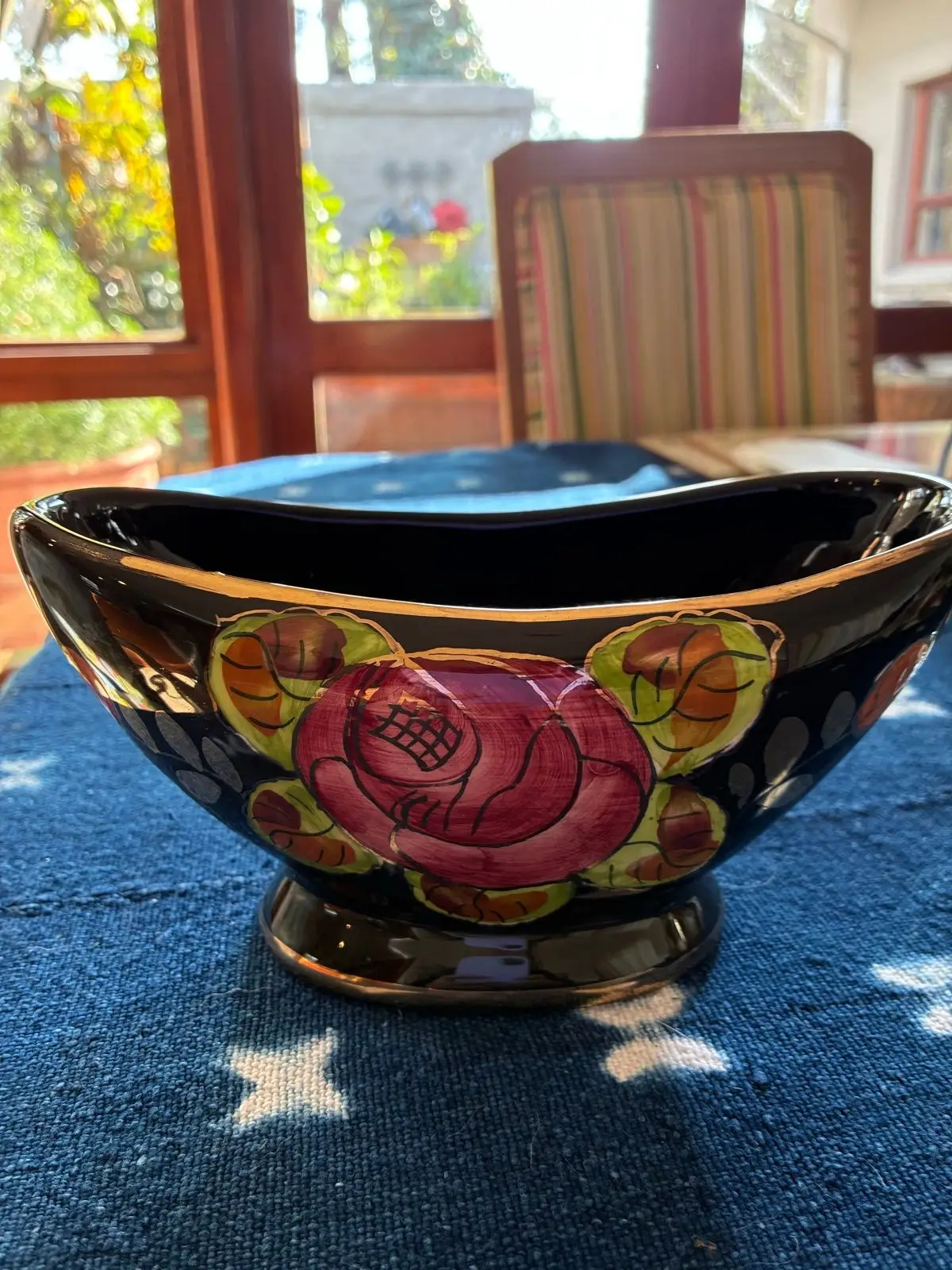 Vintage Hand-Painted Ceramic Bowl