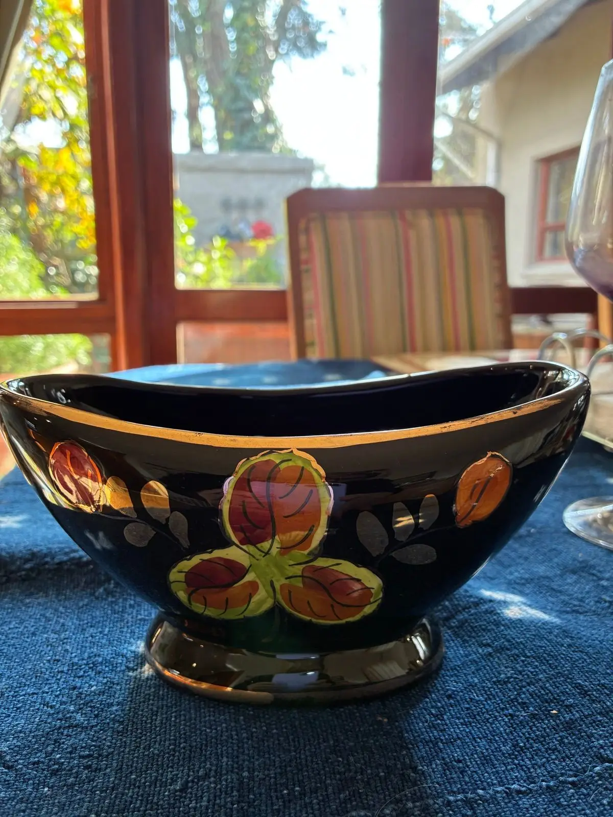 Vintage Hand-Painted Ceramic Bowl