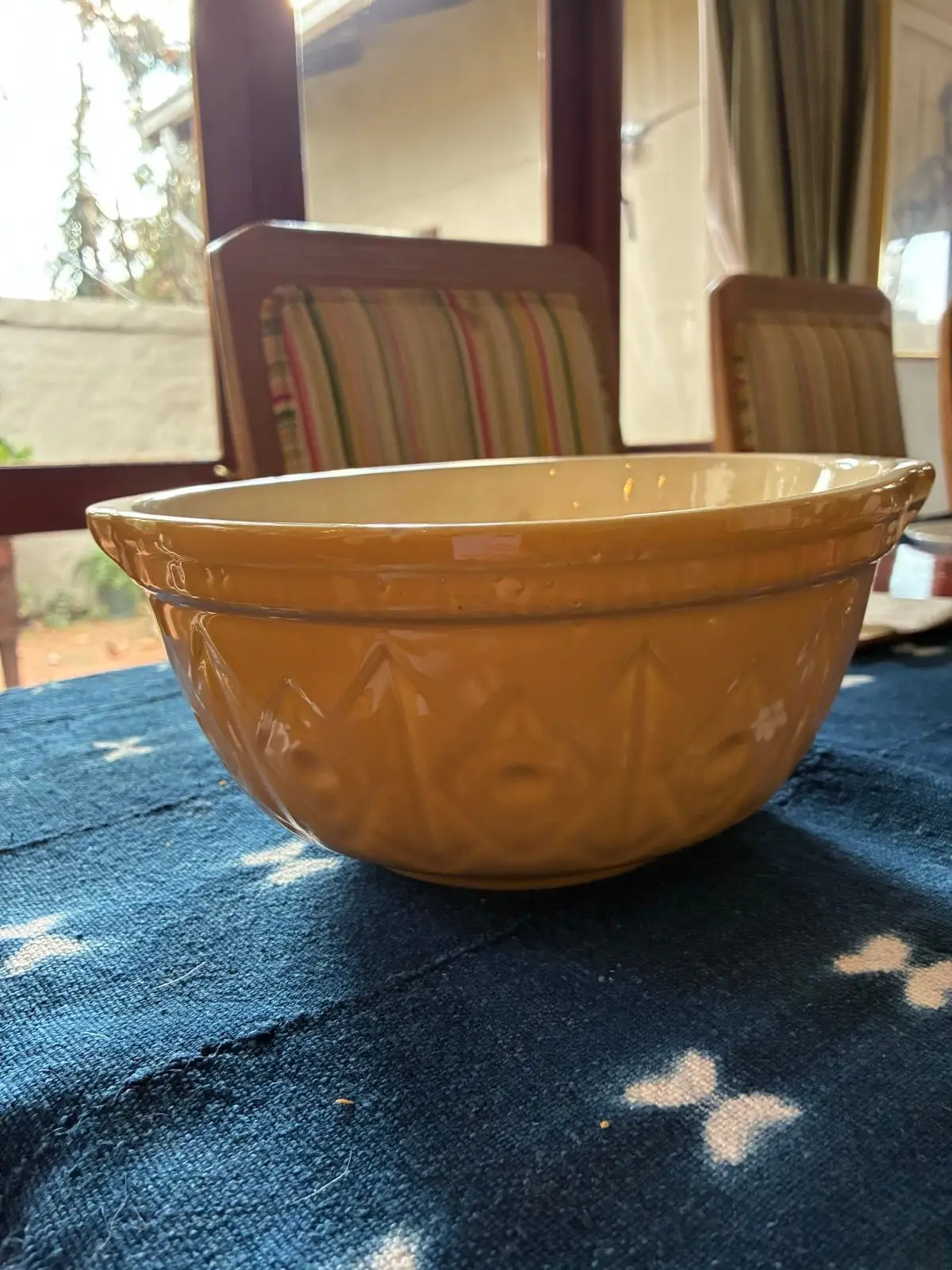Vintage Yellow Ceramic Mixing Bowl