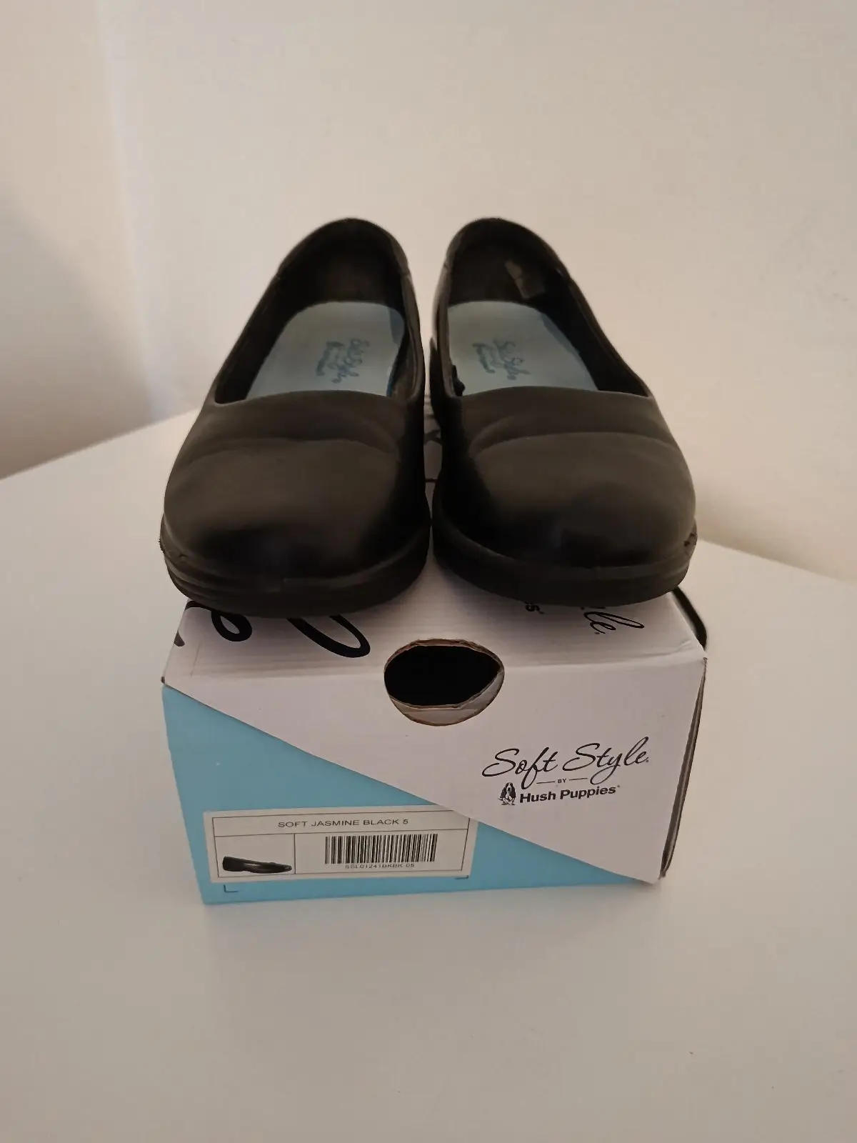 Black Leather Comfort Slip-On Shoes