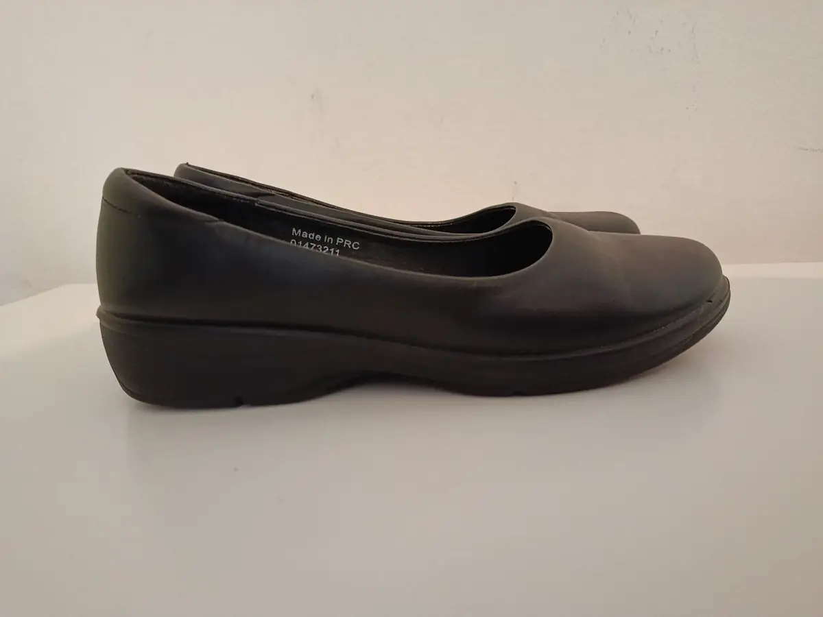 Black Leather Comfort Slip-On Shoes