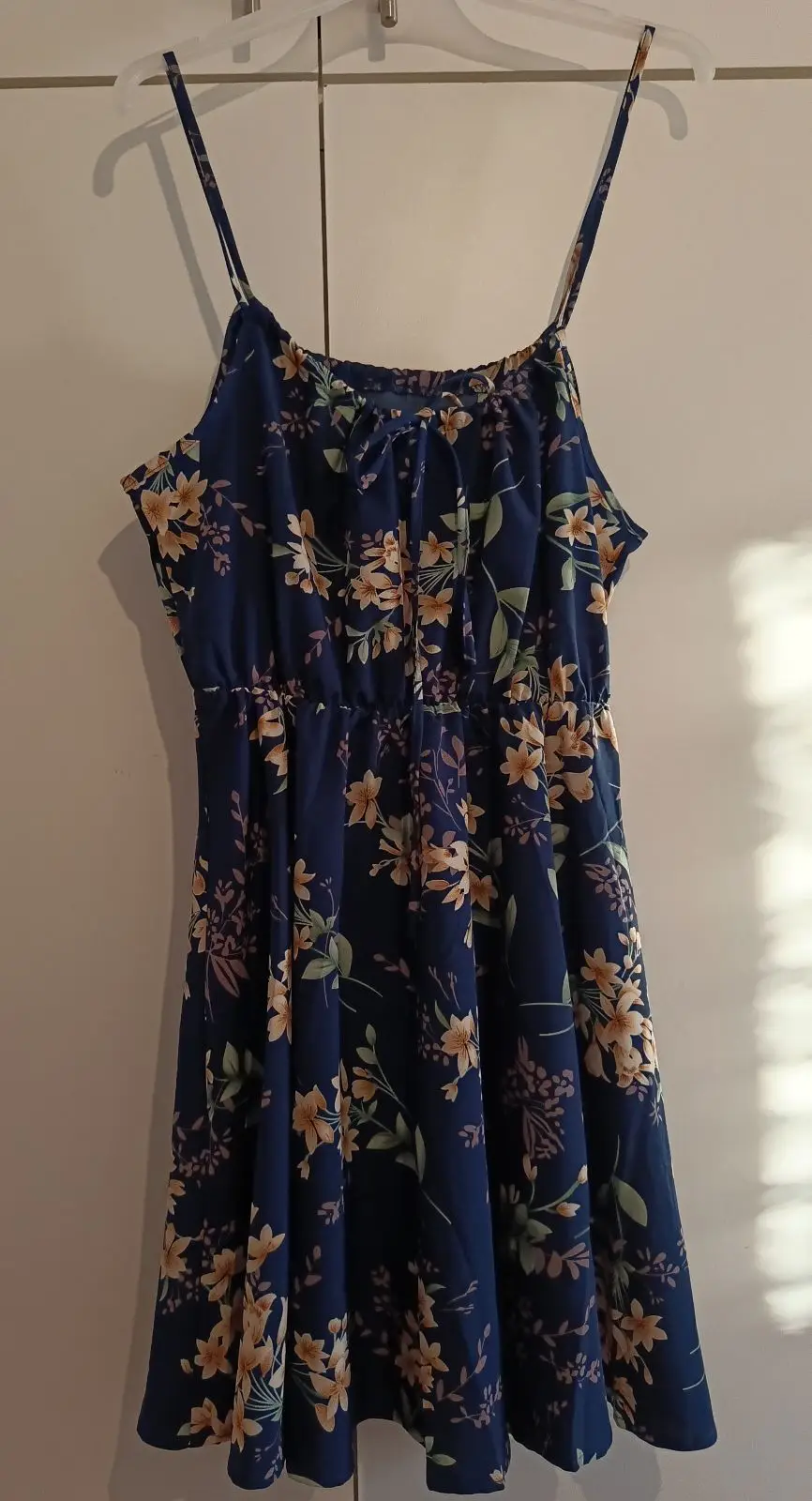 Blue Floral Strap Dress