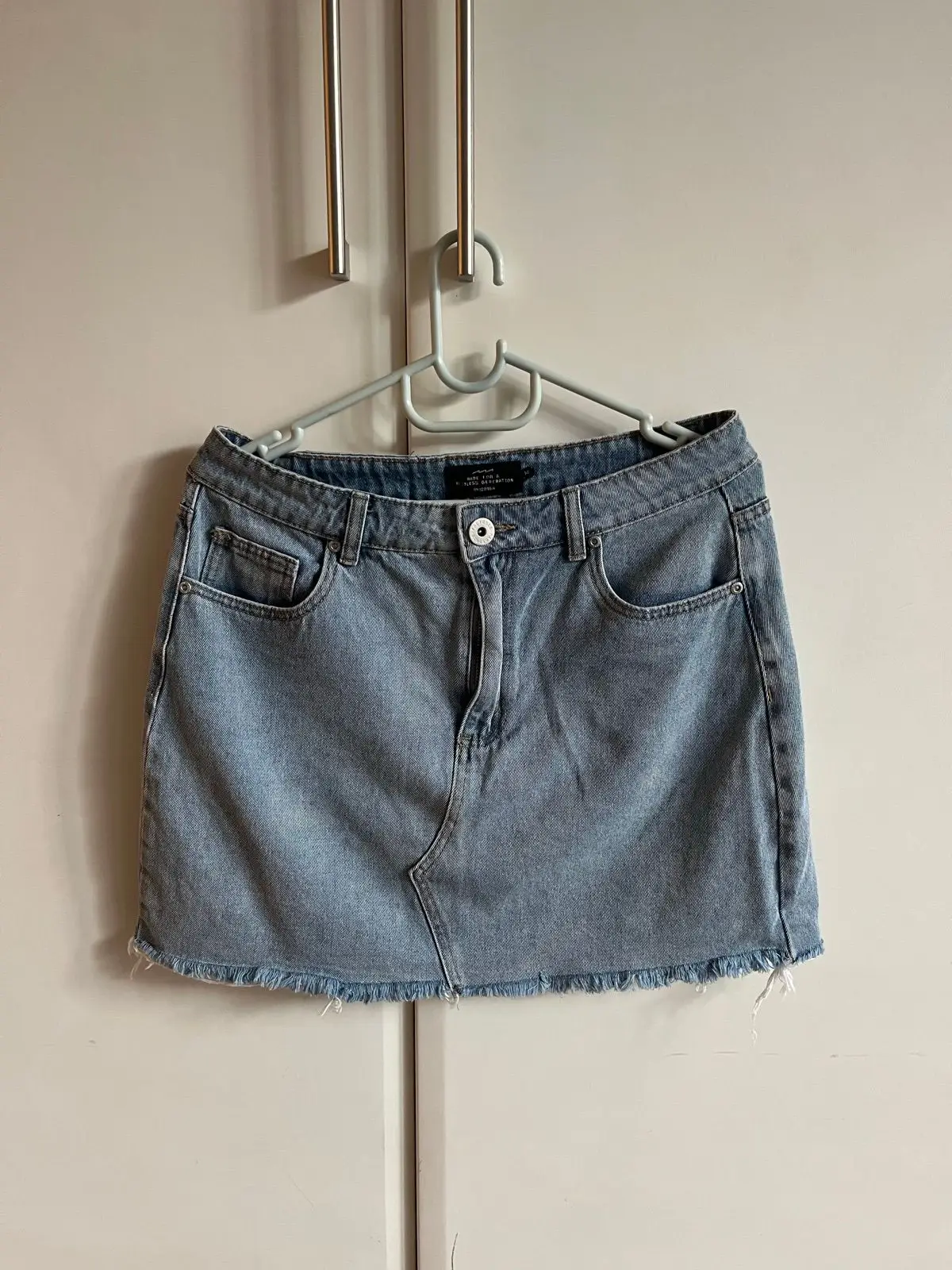 Factorie Light Wash Denim Mini Skirt