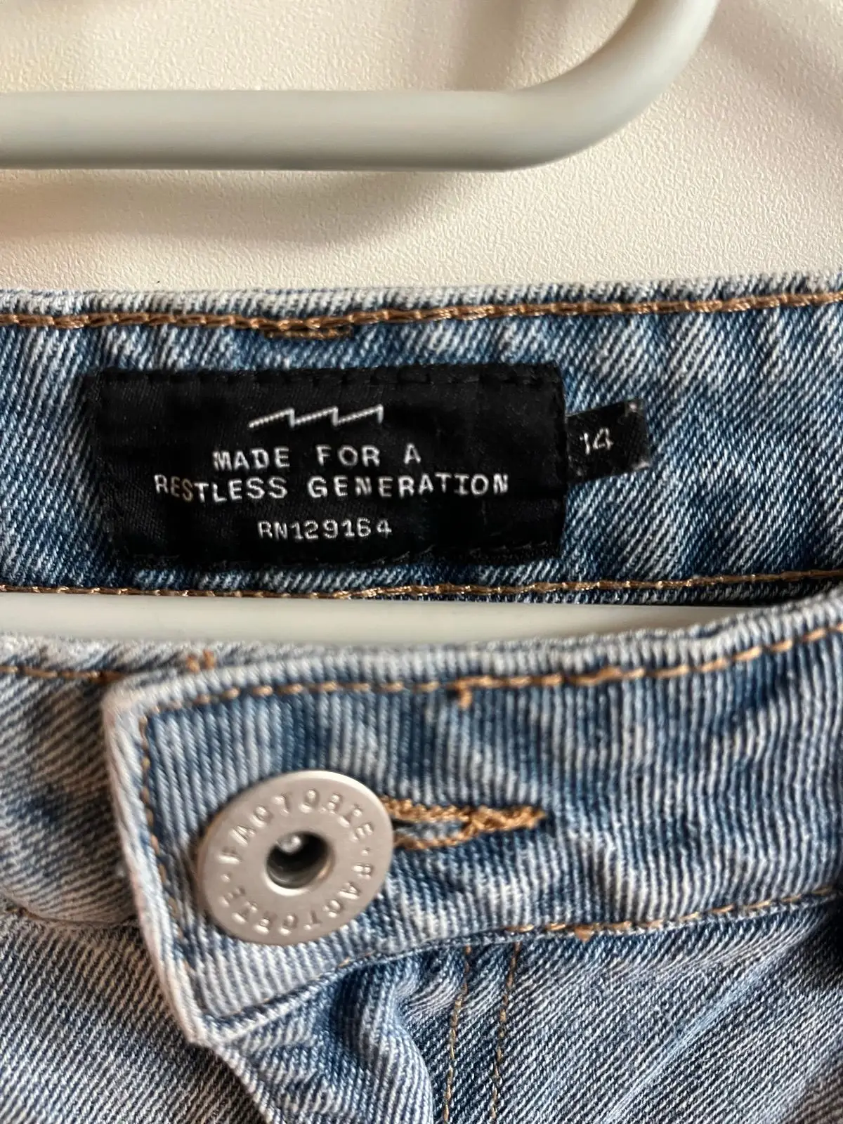 Factorie Light Wash Denim Mini Skirt