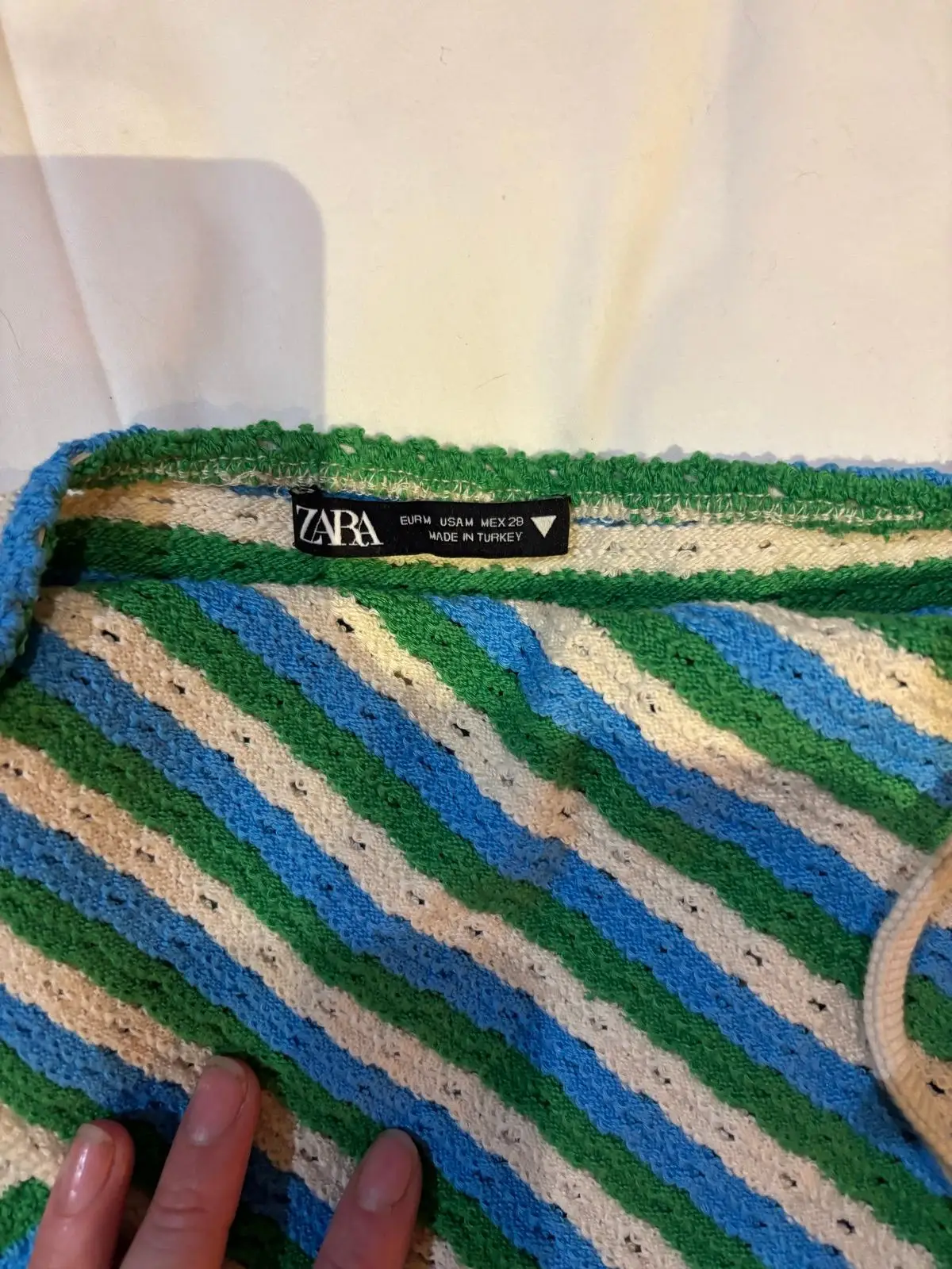 Zara Striped Crochet Halter Neck Top