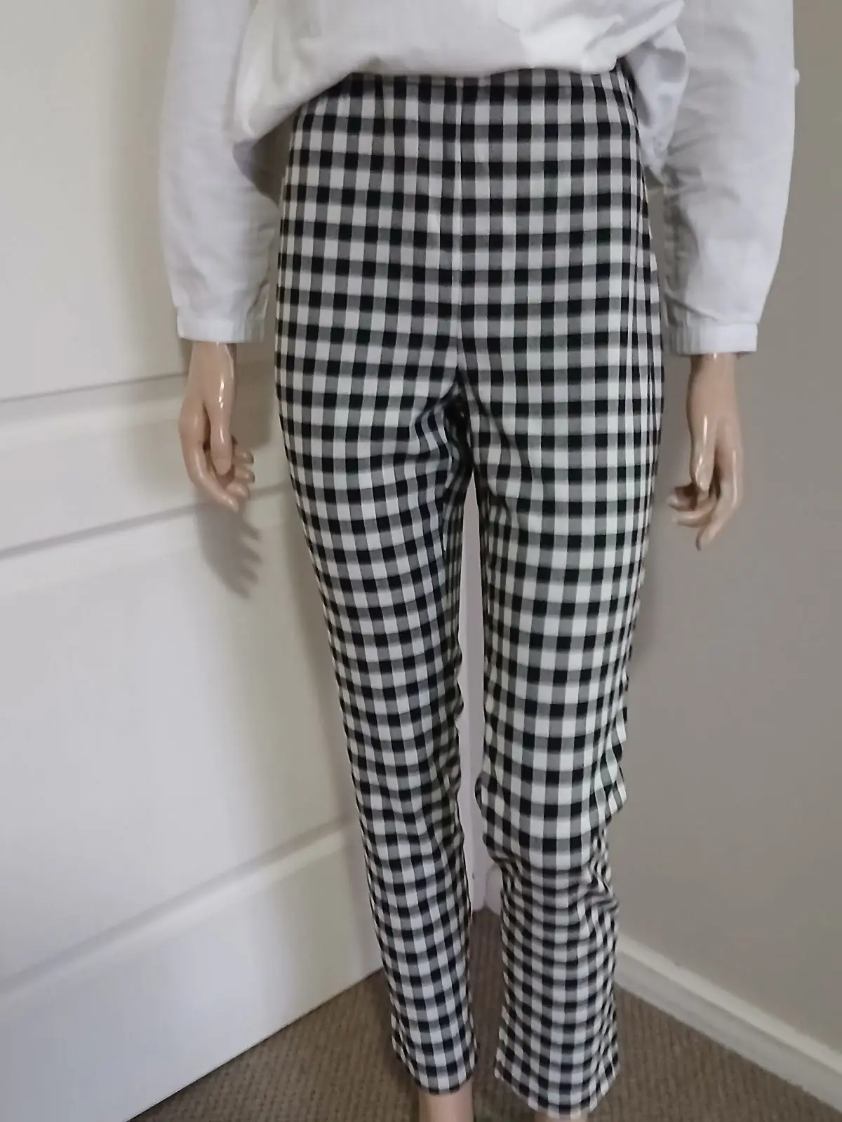 Zara Gingham Checkered Trousers
