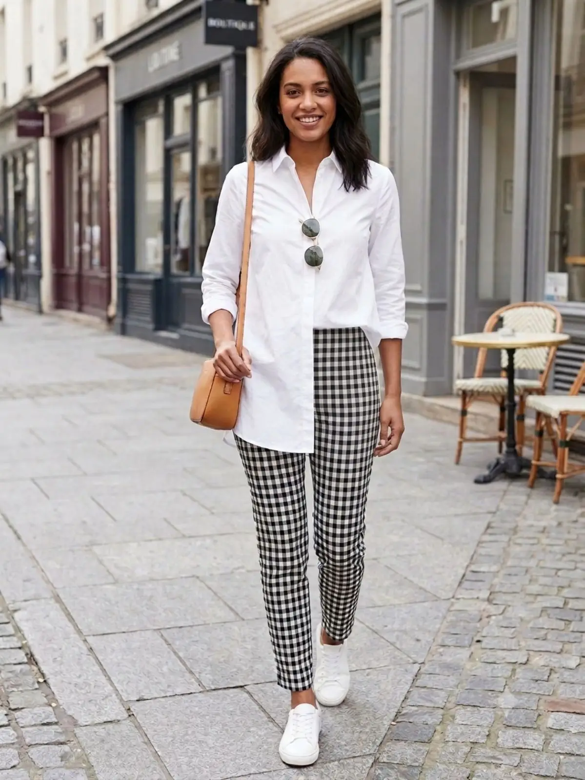 Zara Gingham Checkered Trousers