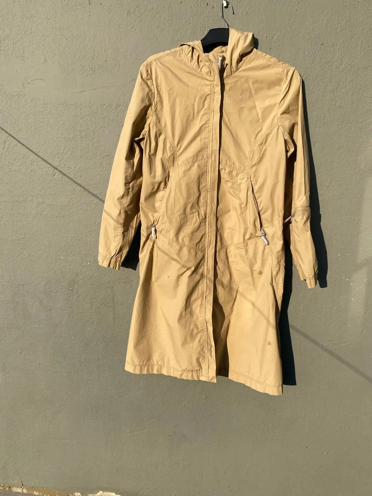 Urban Outfitters Beige Hooded Trench Coat
