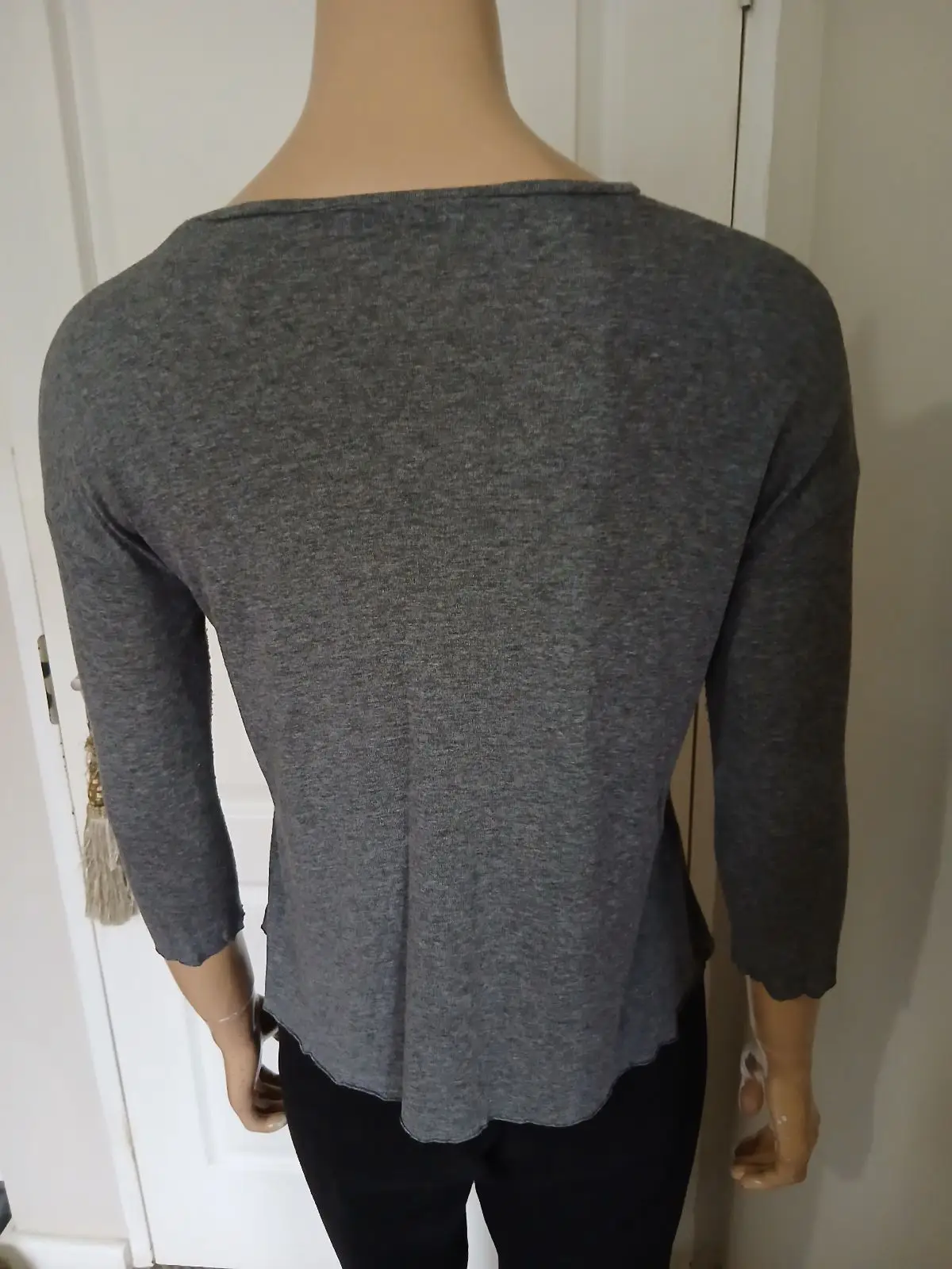 Zara Sequin Front Long Sleeve Top