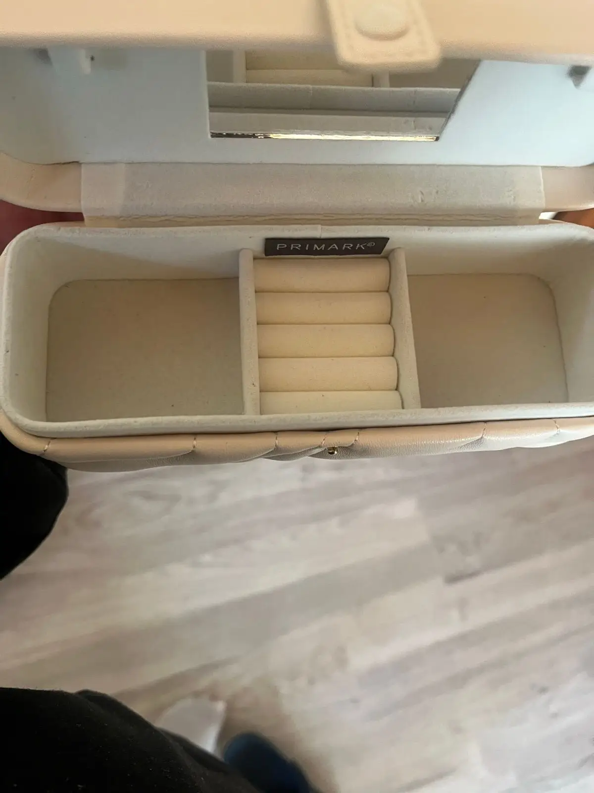 Primark Cream Quilted Jewelry Box
