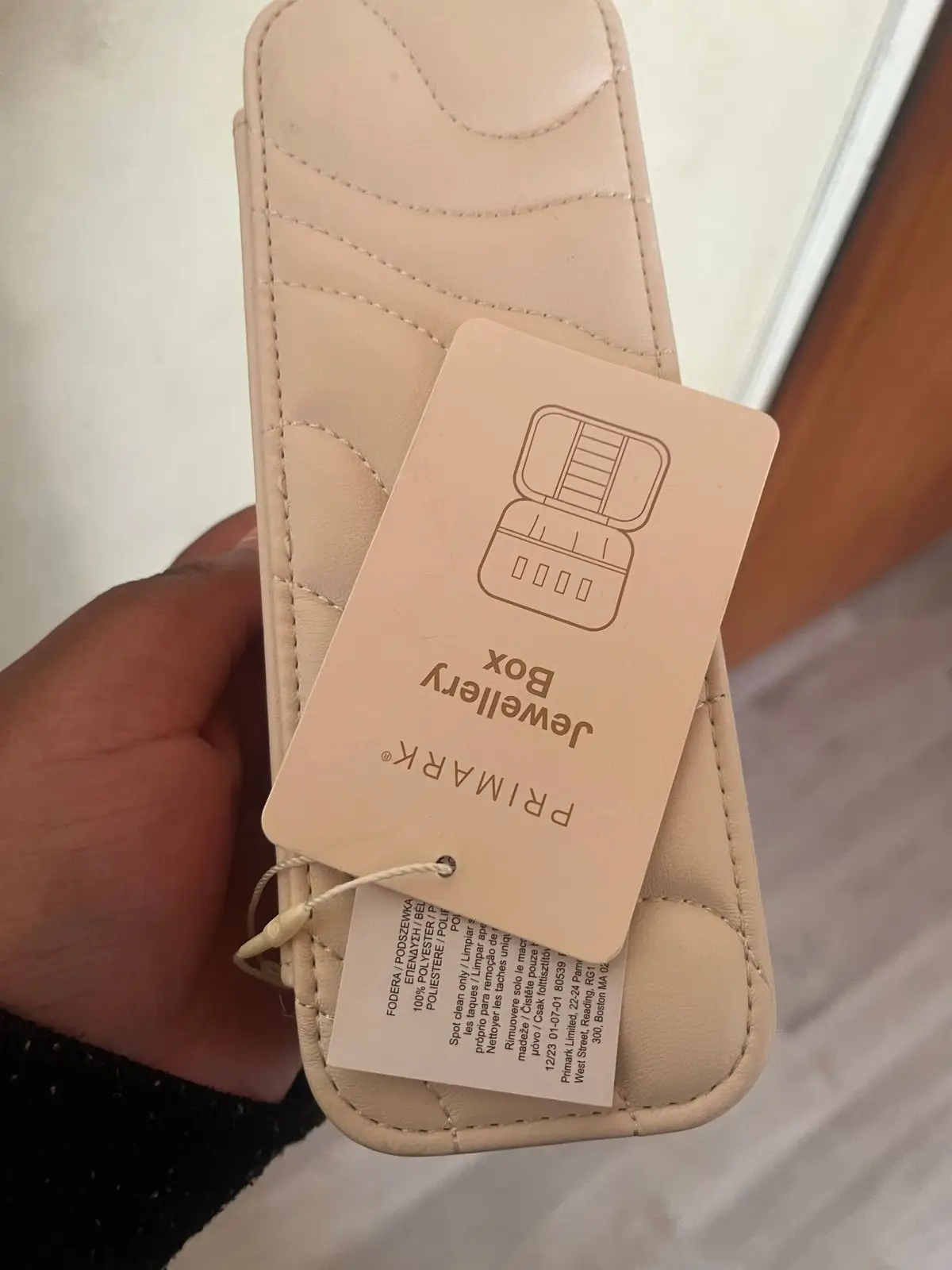 Primark Cream Quilted Jewelry Box
