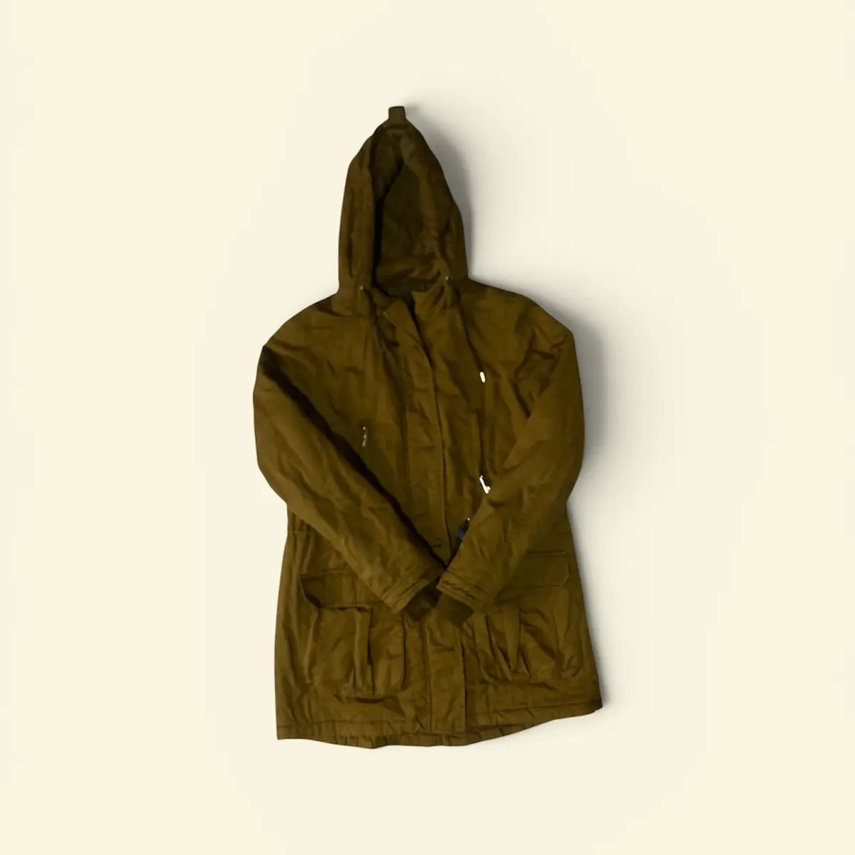 Olive Green Utility Parka Hooded Jacket