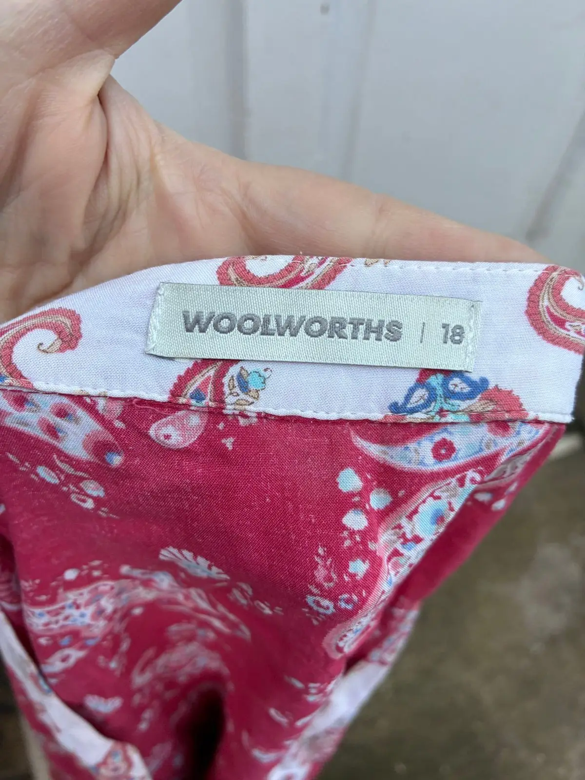 Woolworths Red Paisley Top Size 18