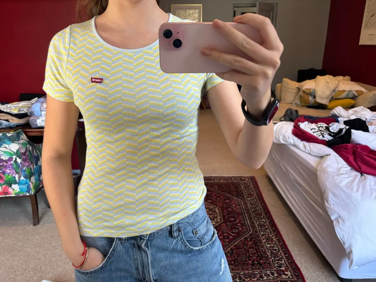 Levi's Yellow and White Patterned T-Shirt