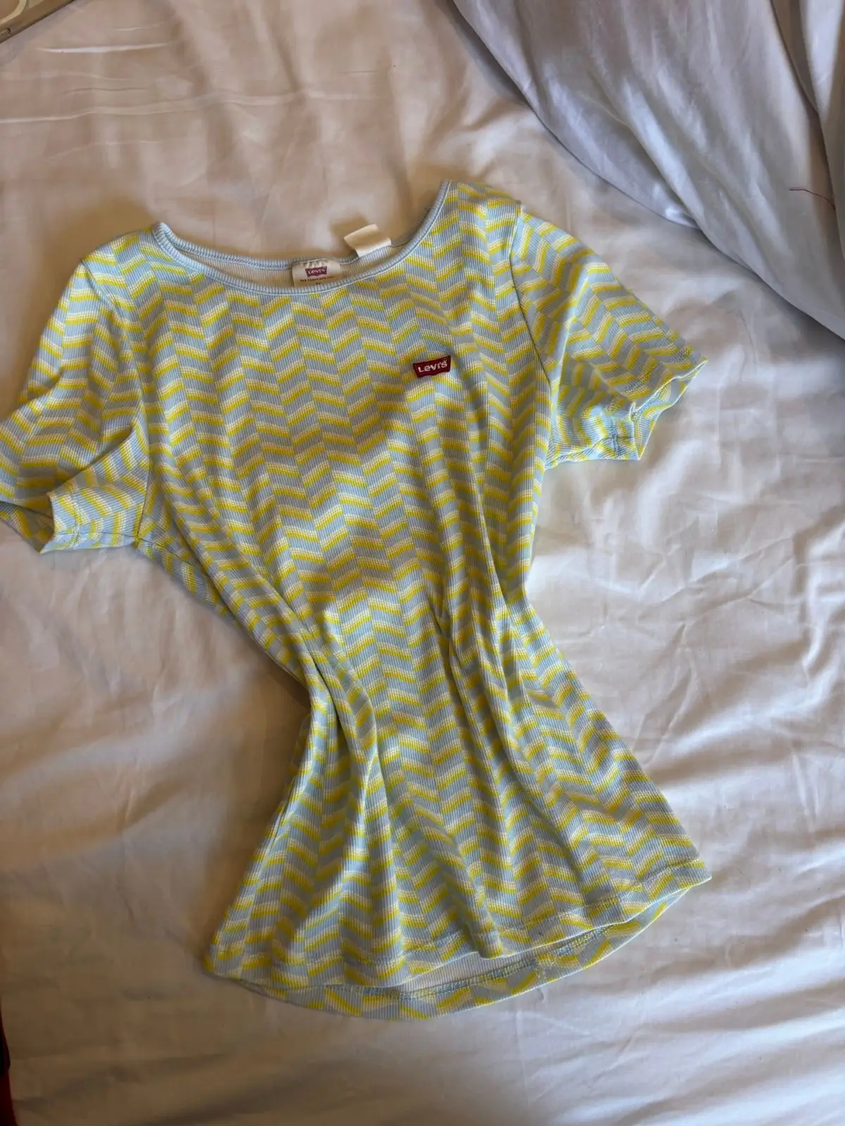 Levi's Yellow and White Patterned T-Shirt