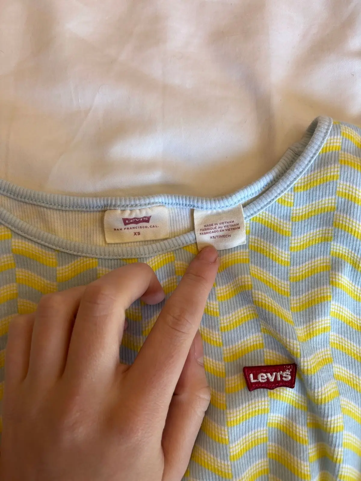 Levi's Yellow and White Patterned T-Shirt