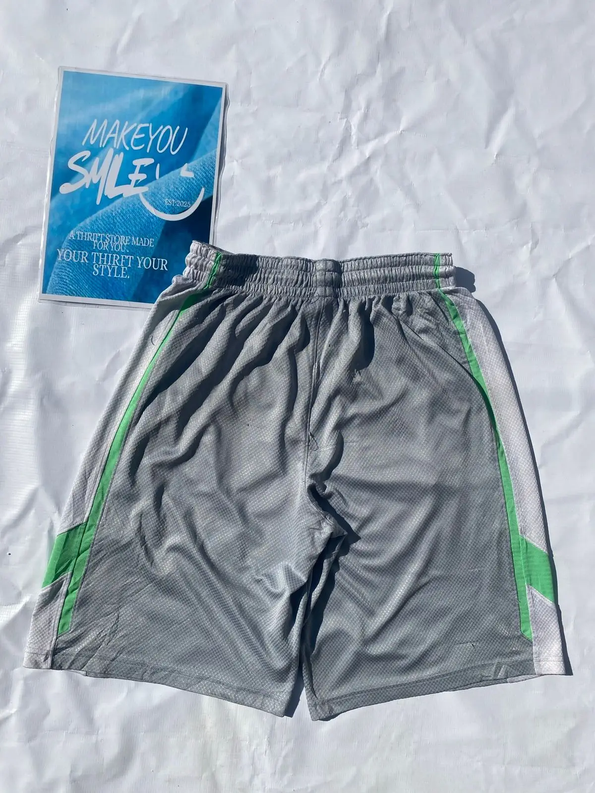 Nike Grey Shorts with Green Accents