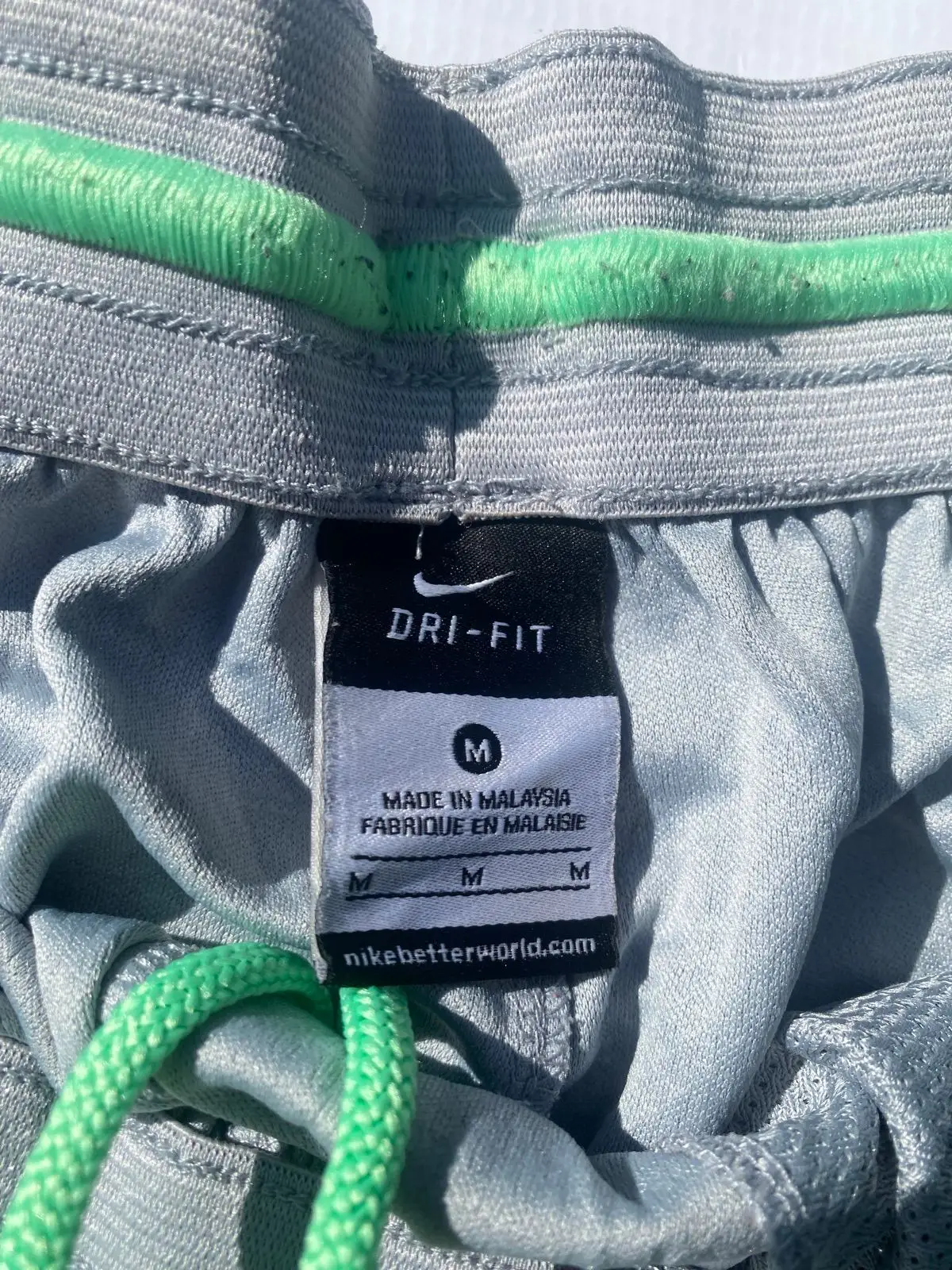 Nike Grey Shorts with Green Accents
