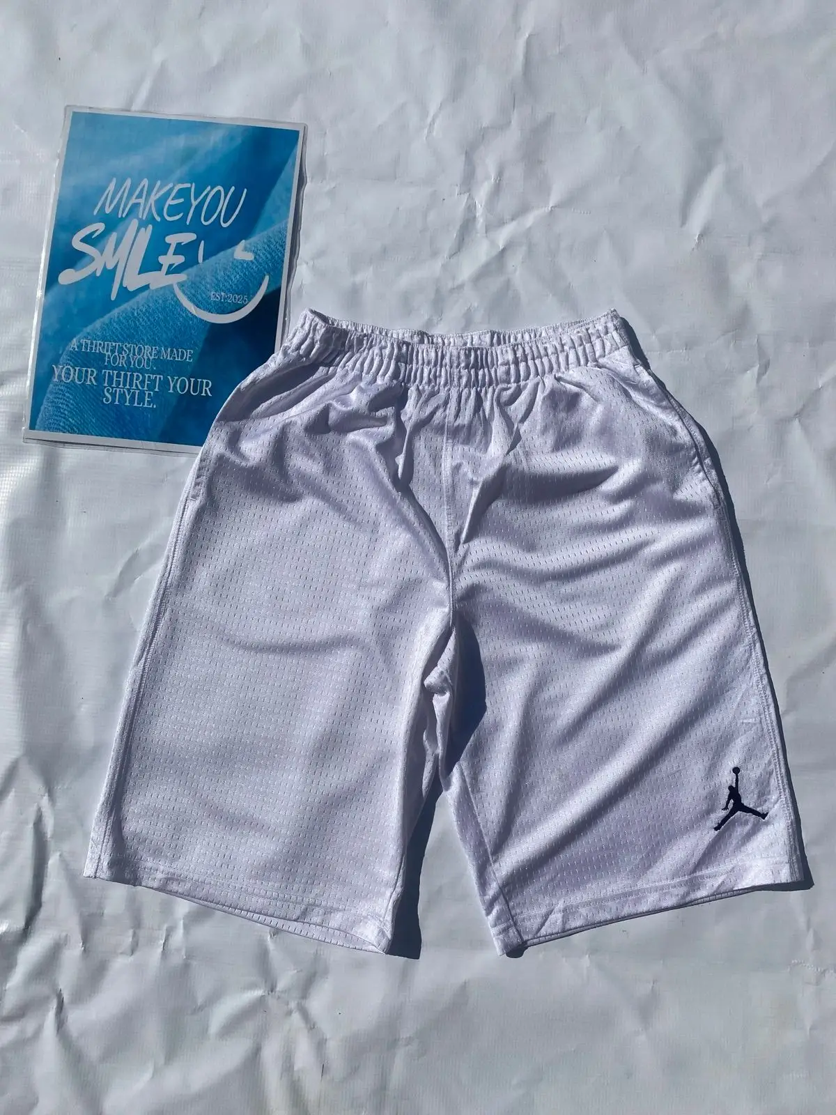 Jordan Air Jordan White Mesh Basketball Shorts