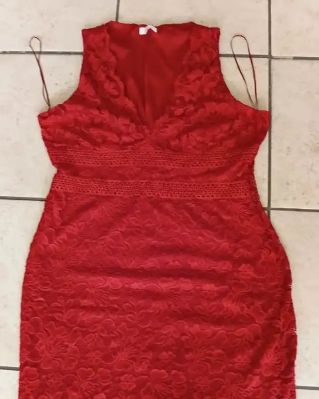 Foschini Red mesh lace body hugging dress