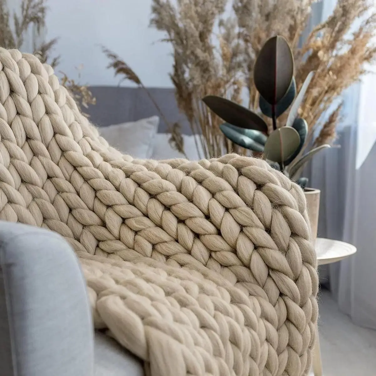 Knitted Green Blanket