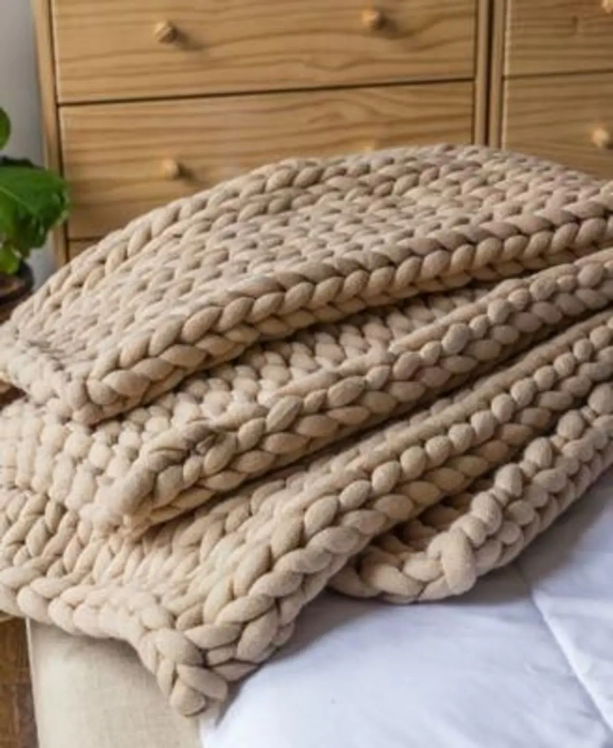 Knitted Green Blanket
