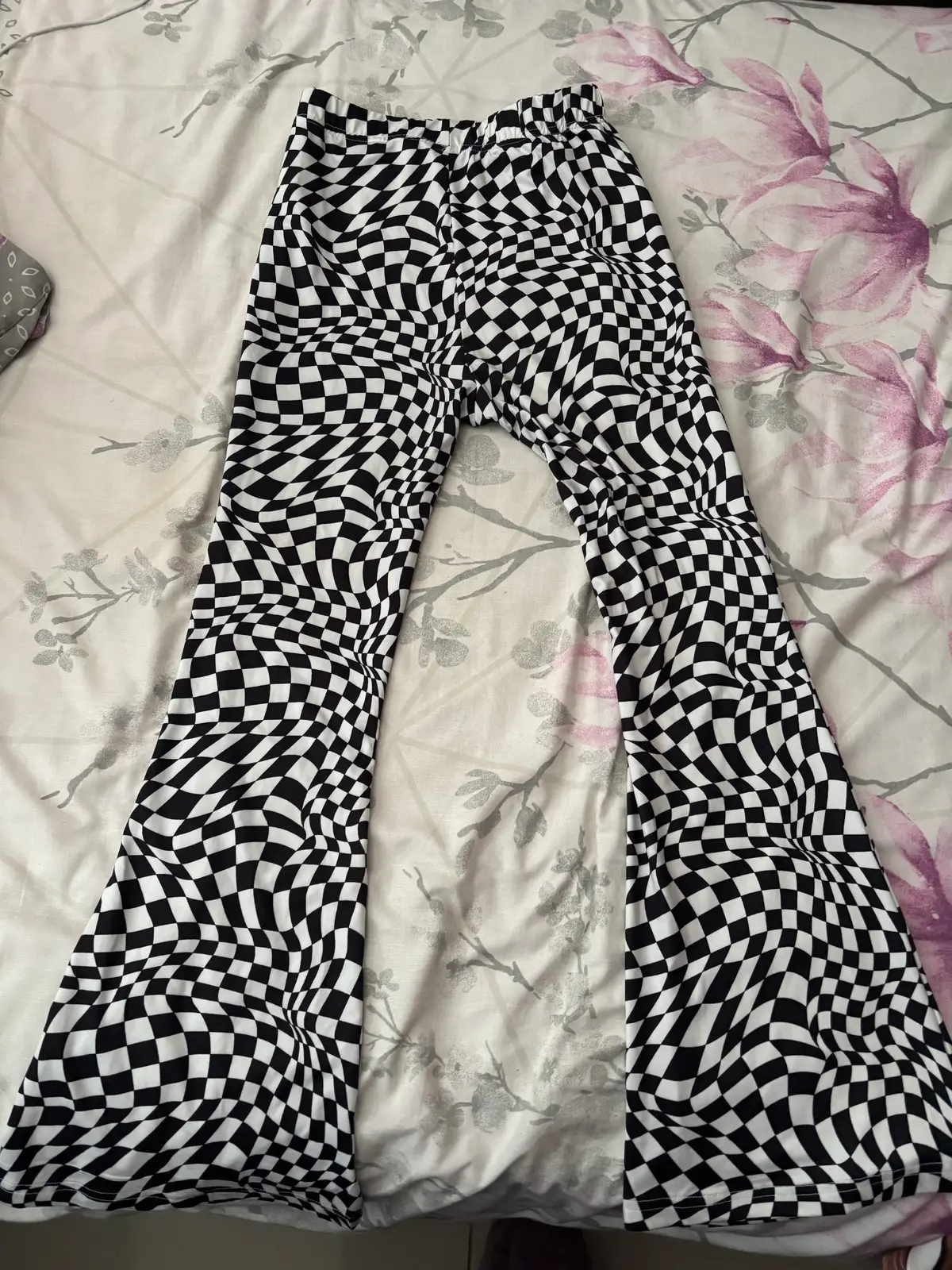 Checkered Flare Pants