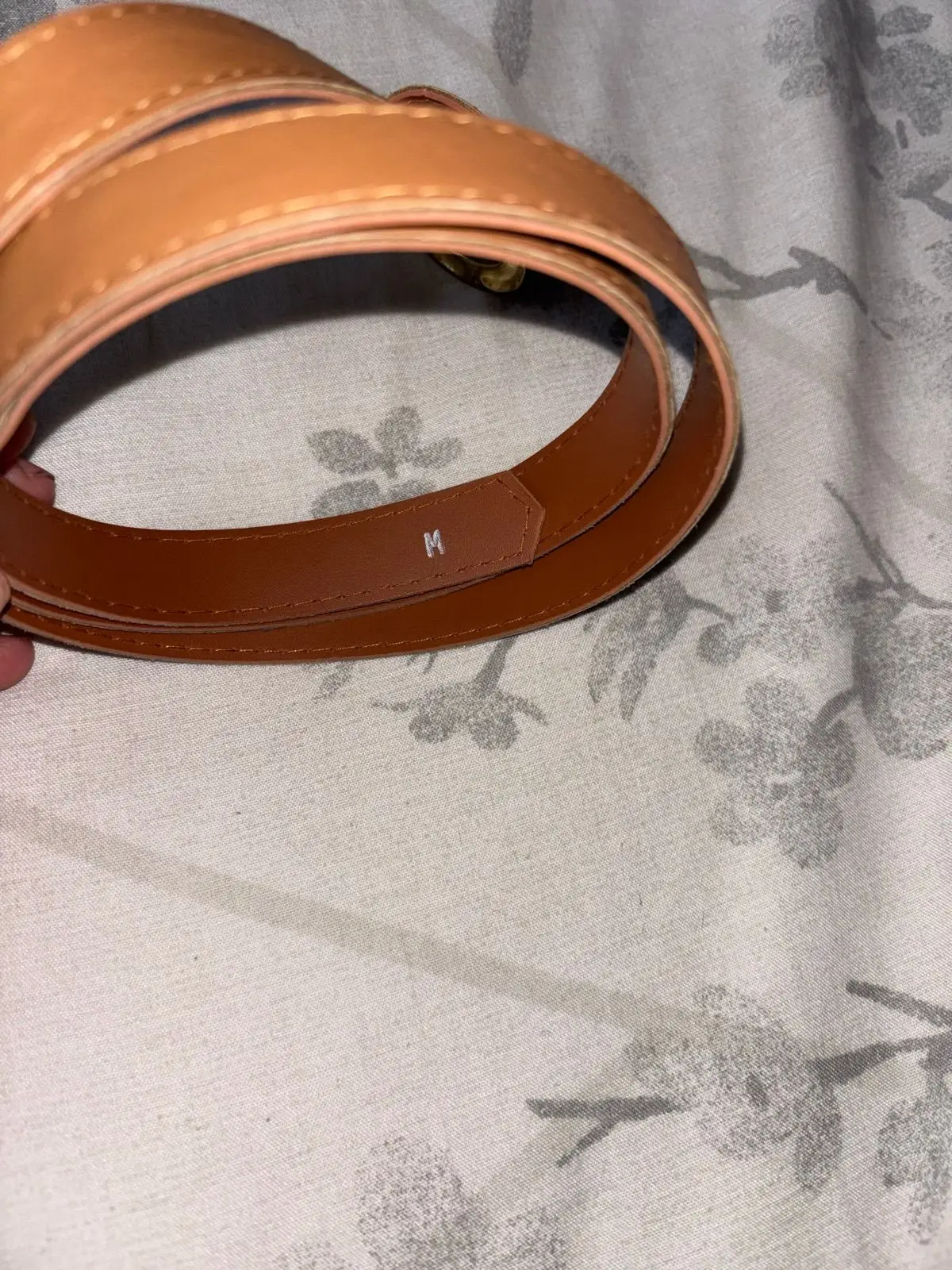Brown Leather Belt with Gold Buckle