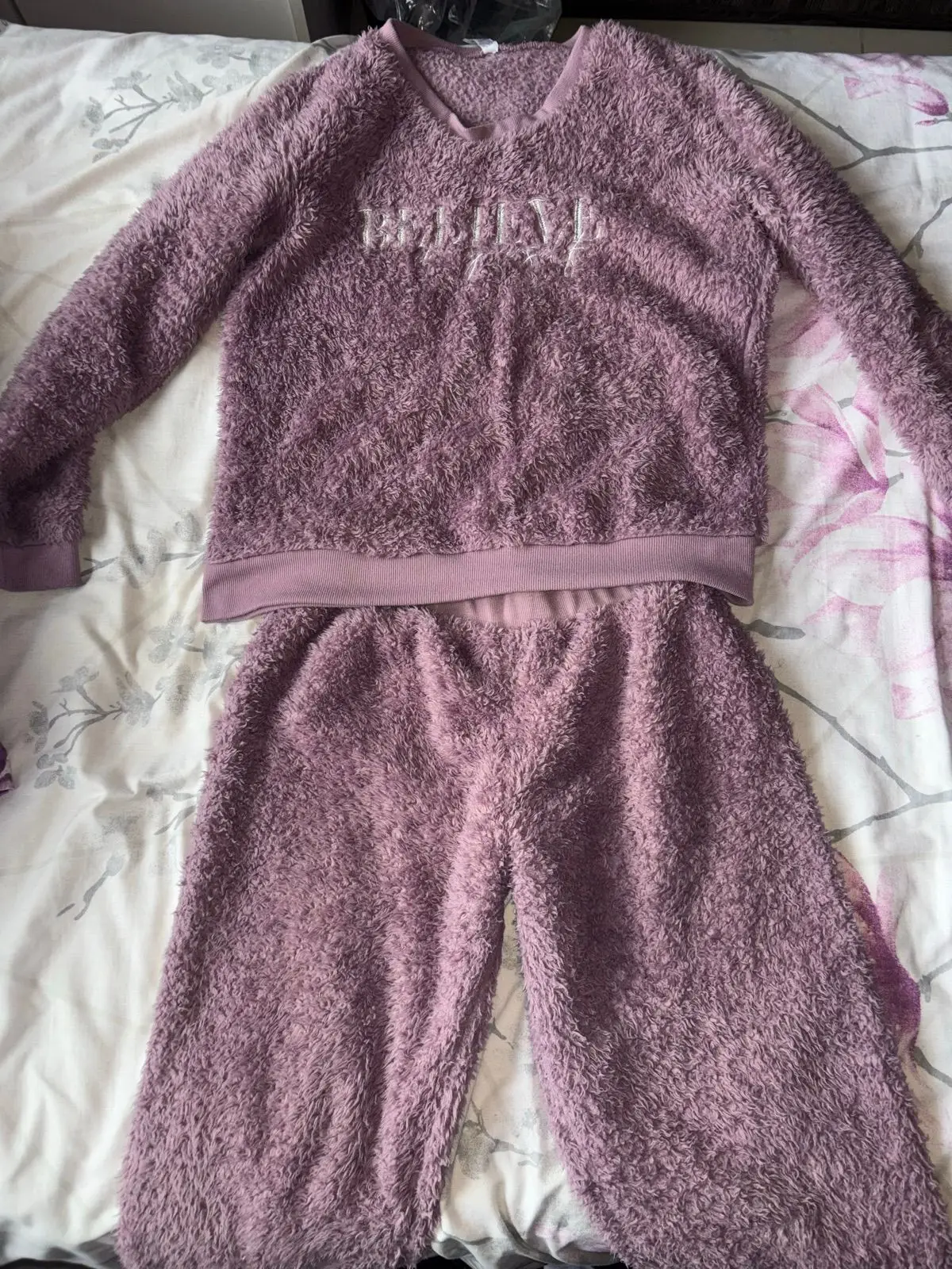 Pink Fluffy Loungewear Top