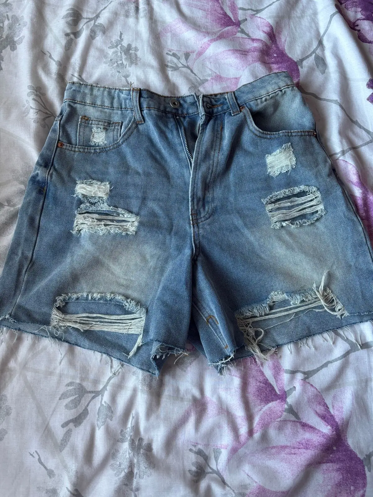 Legit Distressed Denim Shorts