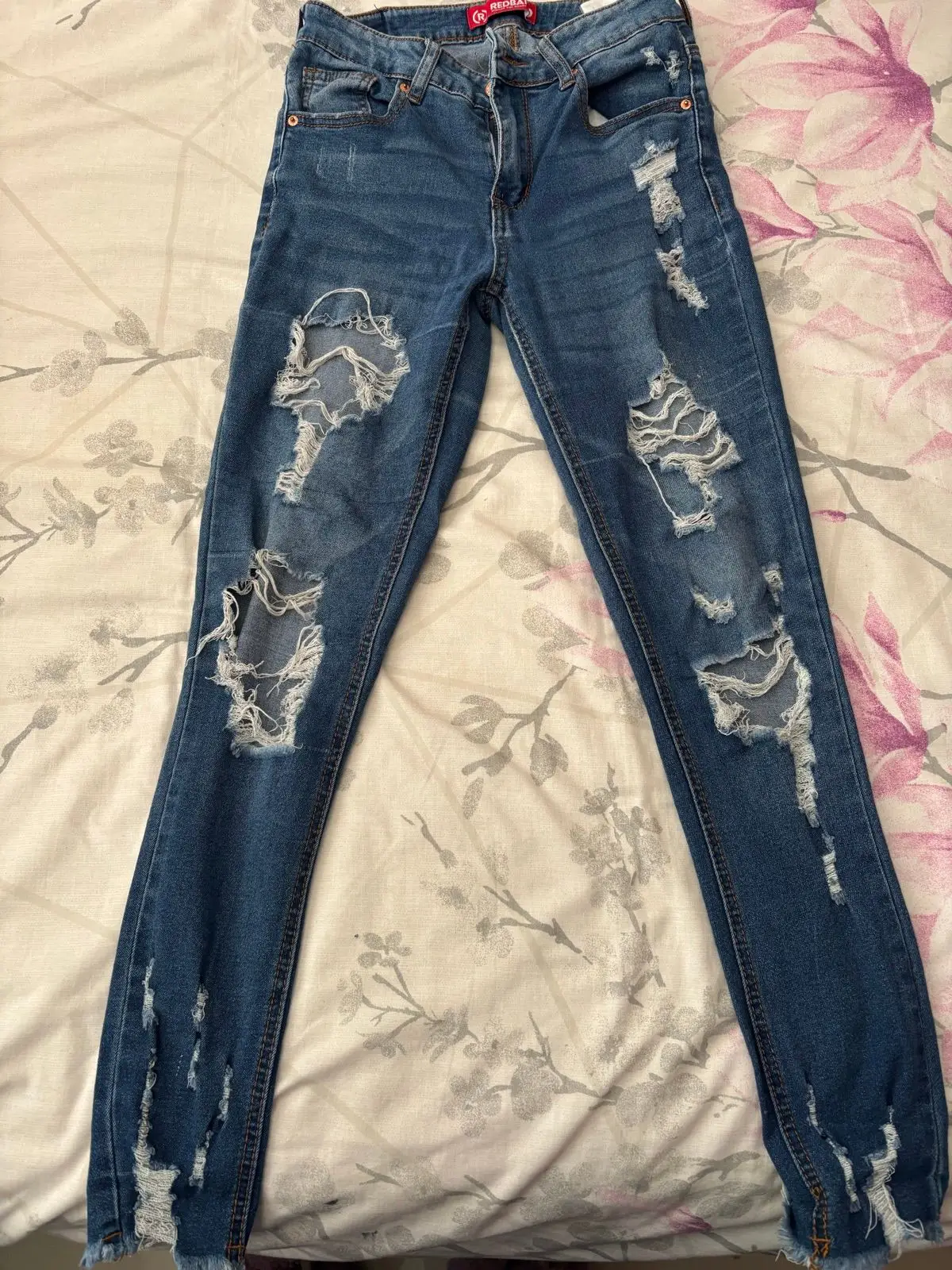 Redbat Distressed Blue Skinny Jeans