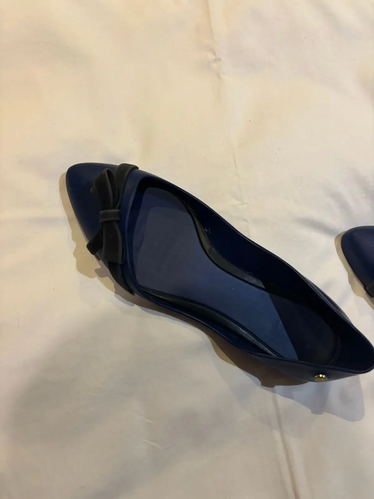 Melissa Blue Flats with Bow Detail