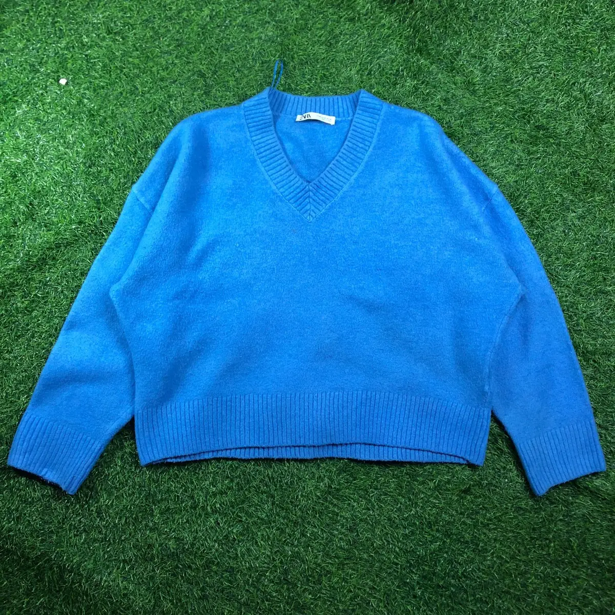 Zara Blue V-Neck Sweater