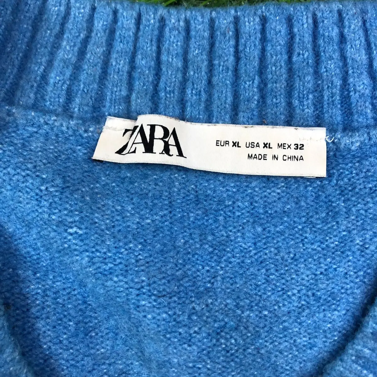 Zara Blue V-Neck Sweater