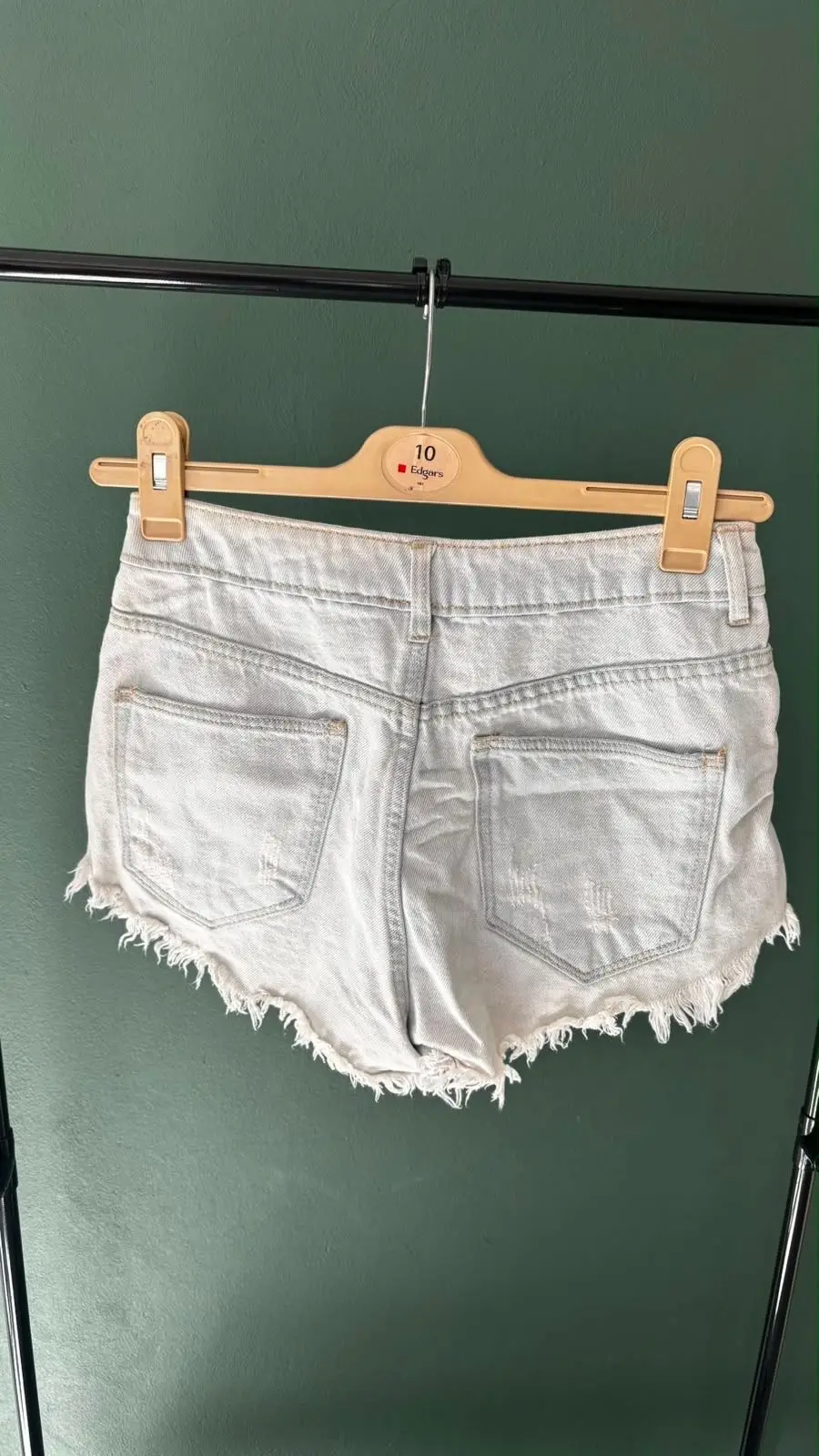 H&M Light Wash Distressed Denim Shorts