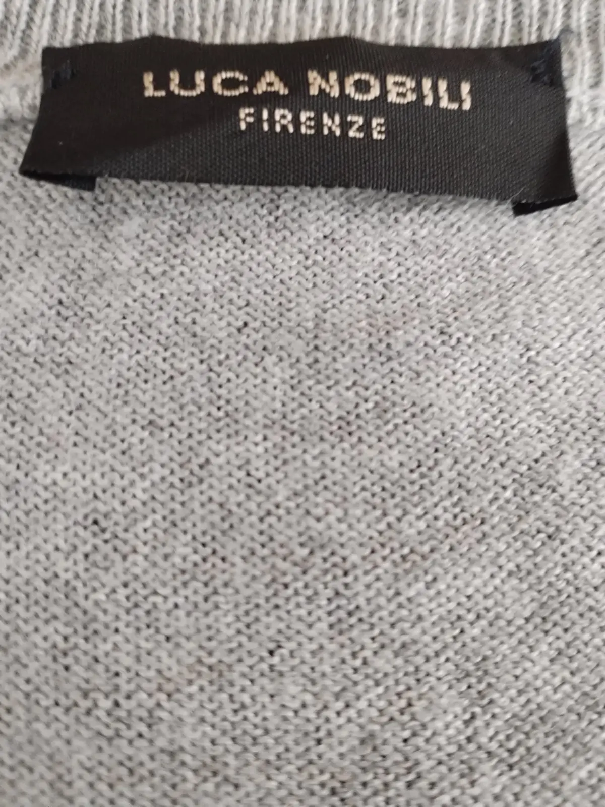 Luca Nobili Firenze Grey V-Neck Knit Sweater