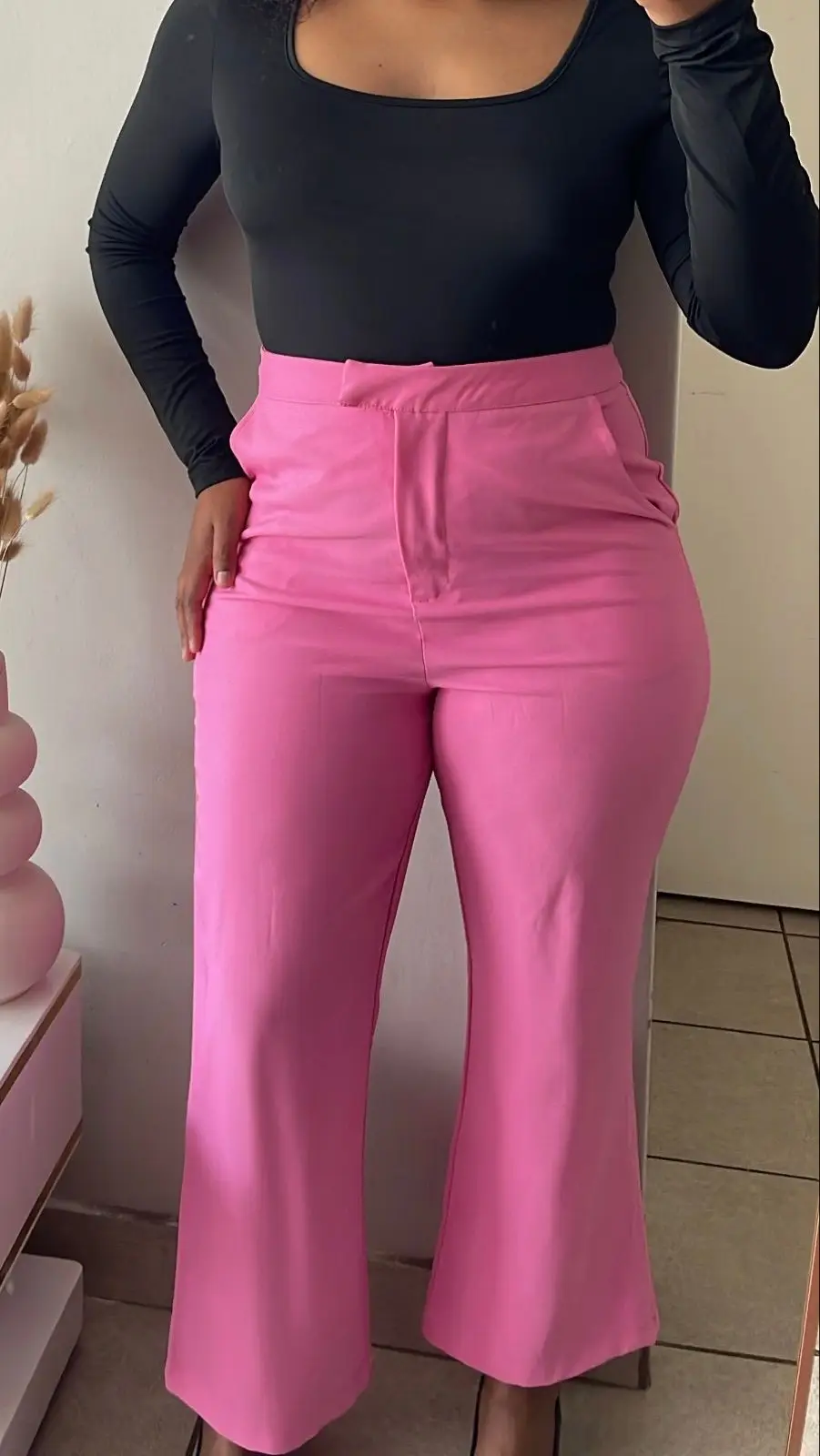 Pink Flared Pants