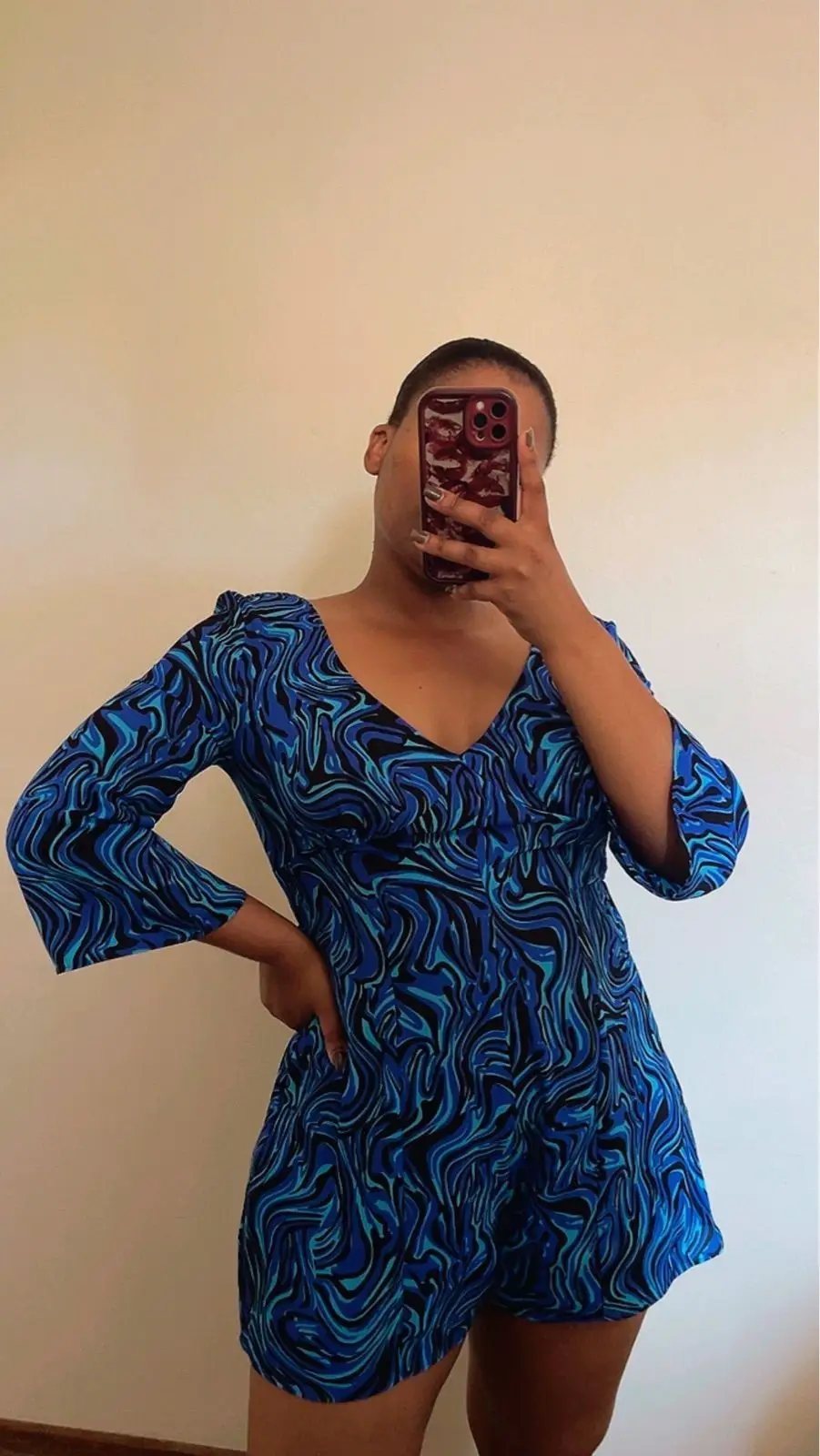 Contempo Blue Patterned Dress