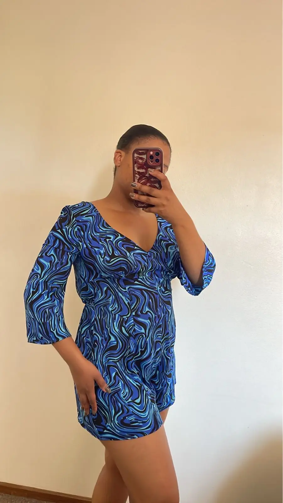 Contempo Blue Patterned Dress