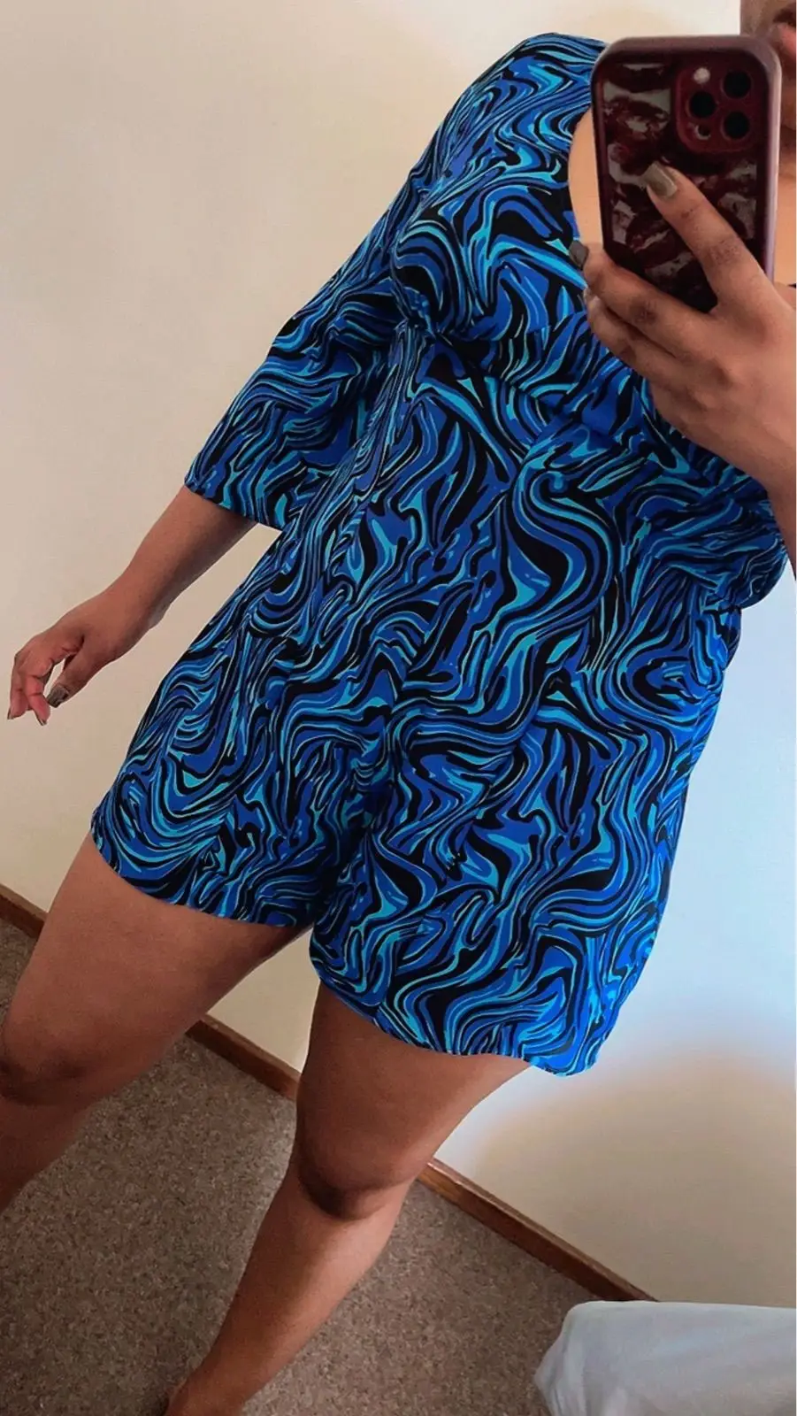 Contempo Blue Patterned Dress