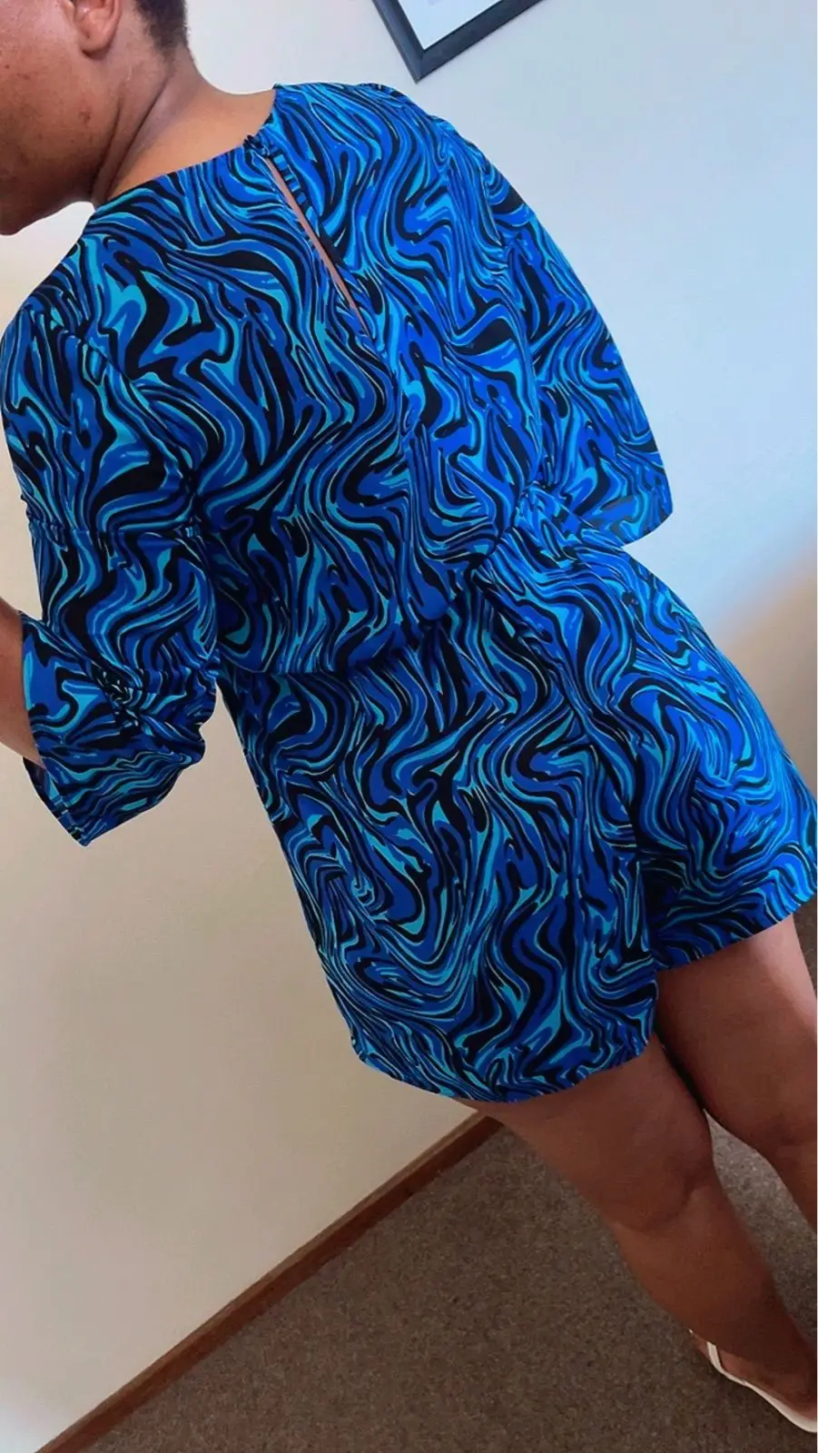 Contempo Blue Patterned Dress