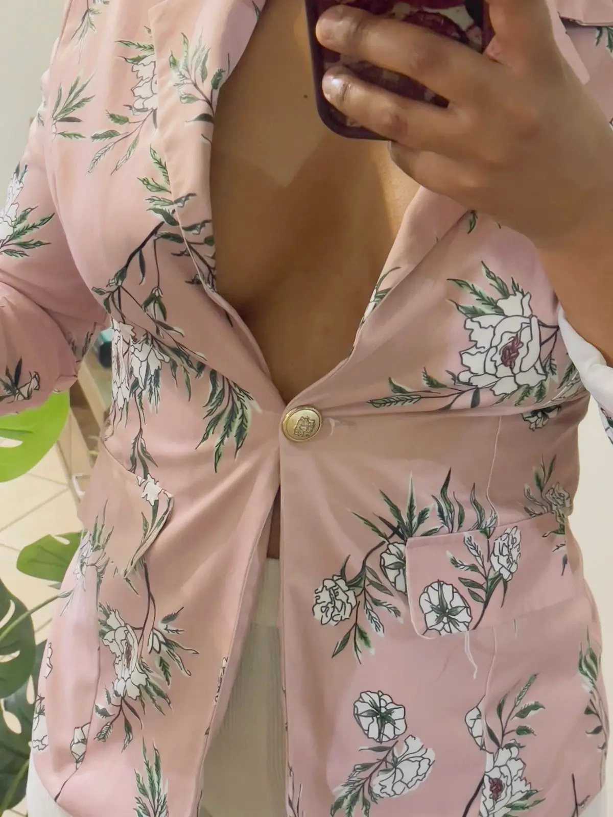 Pink Floral Blazer